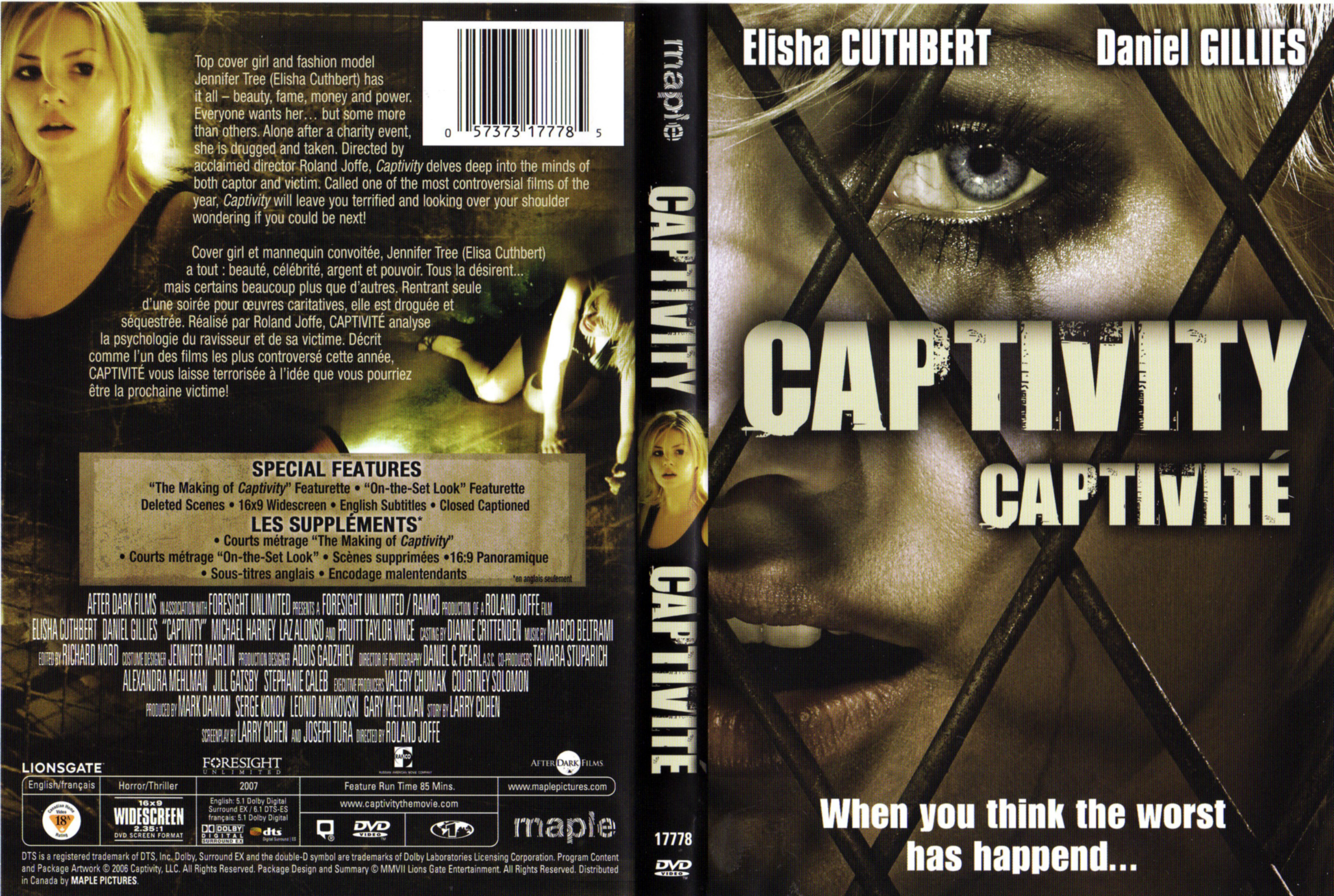 Jaquette DVD Captivit - Captivity