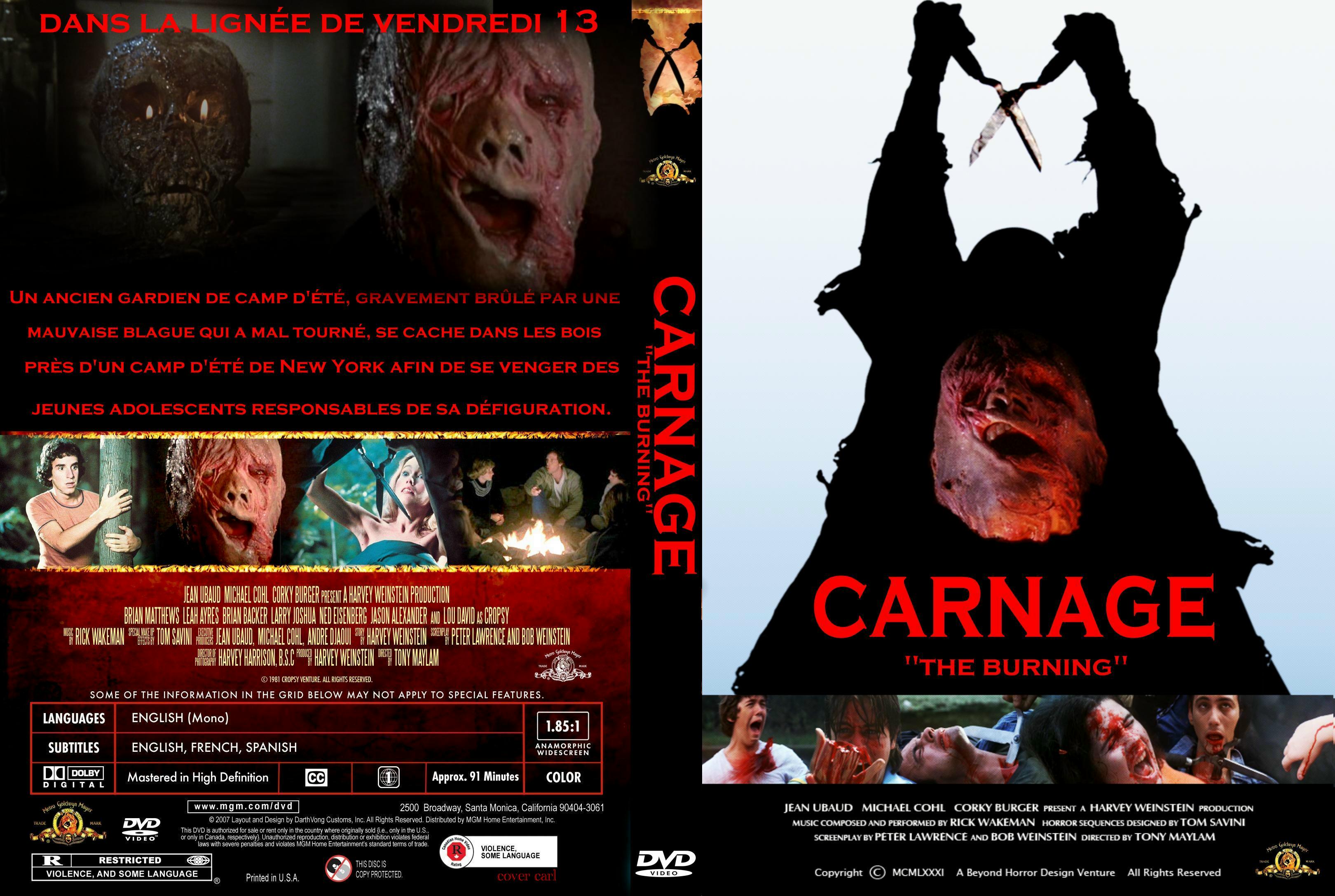 Jaquette DVD Carnage (1981) custom