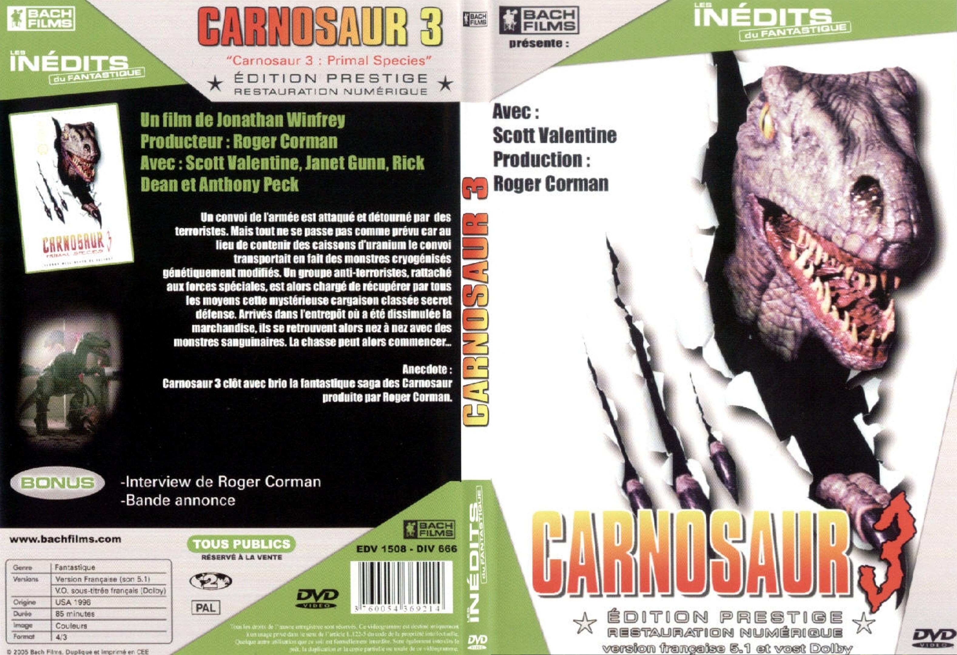 Jaquette DVD Carnosaur 3 - SLIM