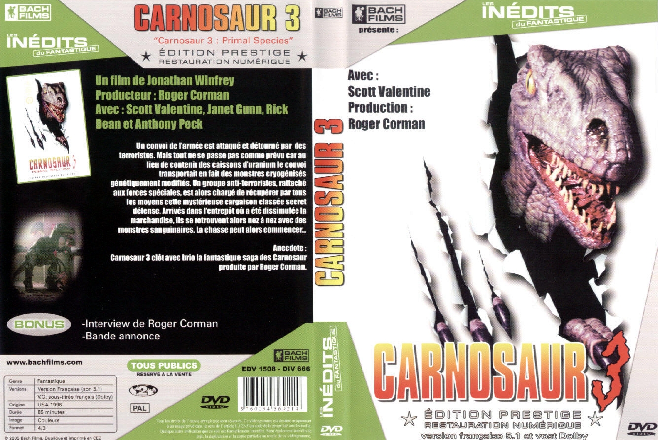 Jaquette DVD Carnosaur 3 v2