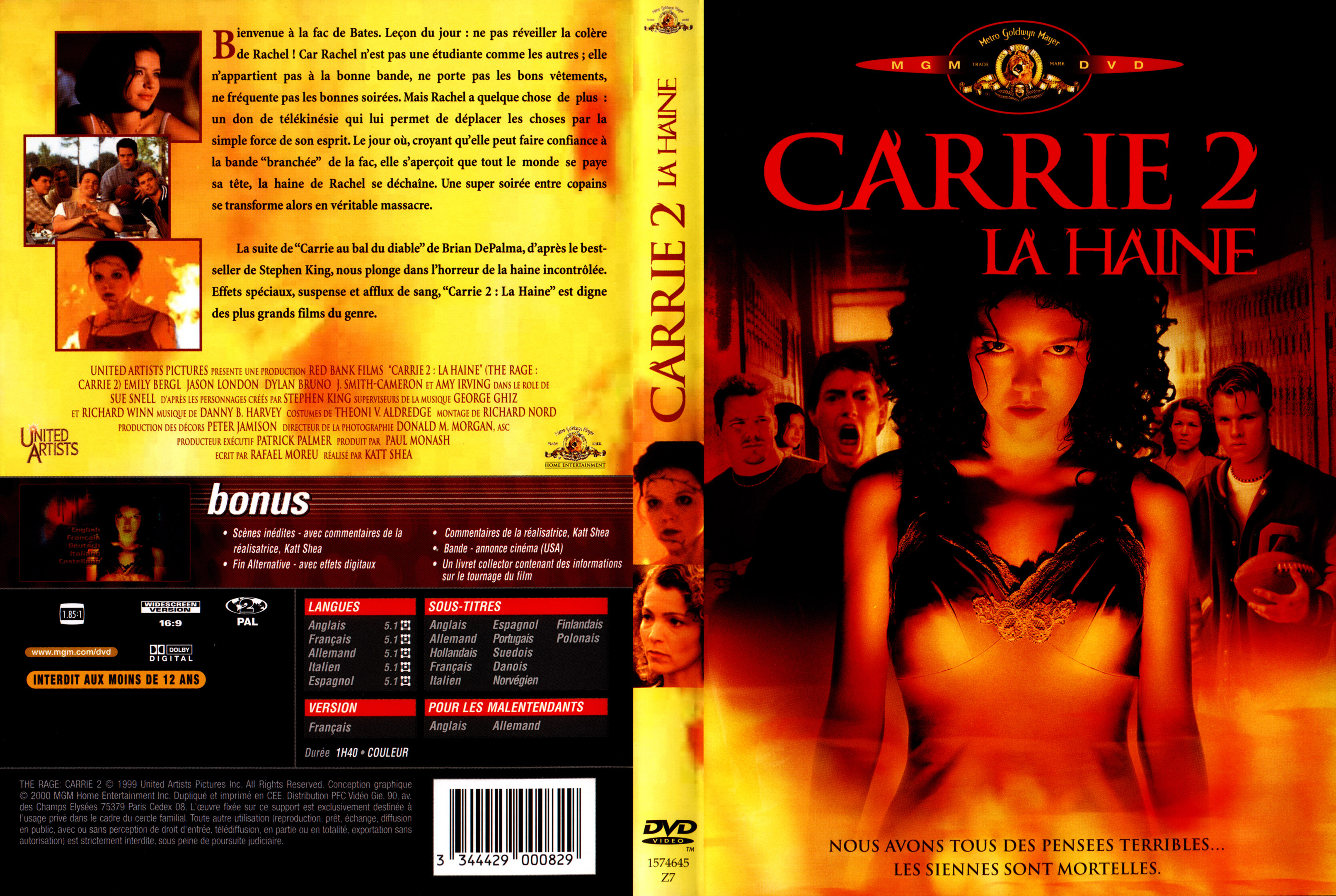 Jaquette DVD Carrie 2 v2