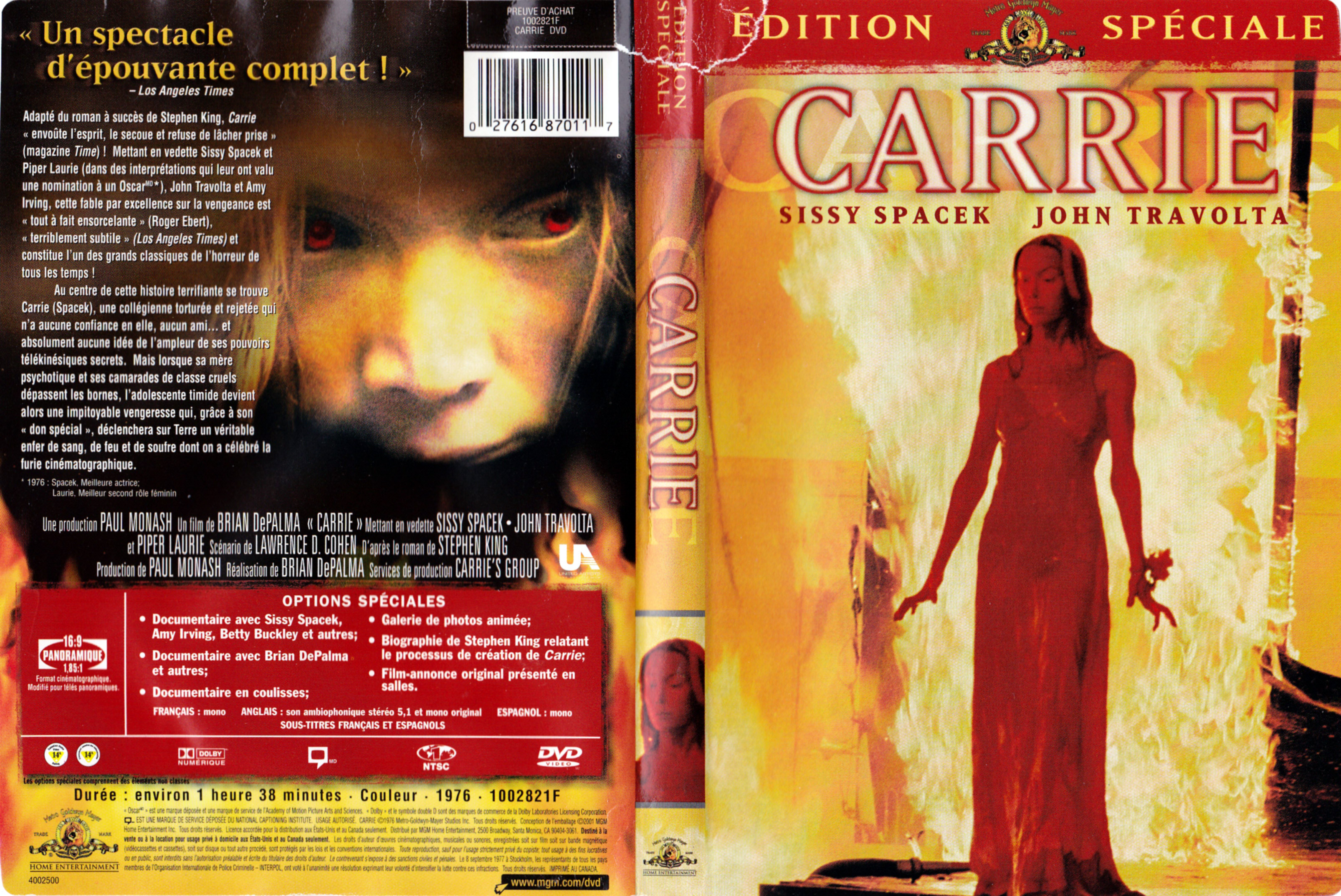 Jaquette DVD Carrie (Canadienne)