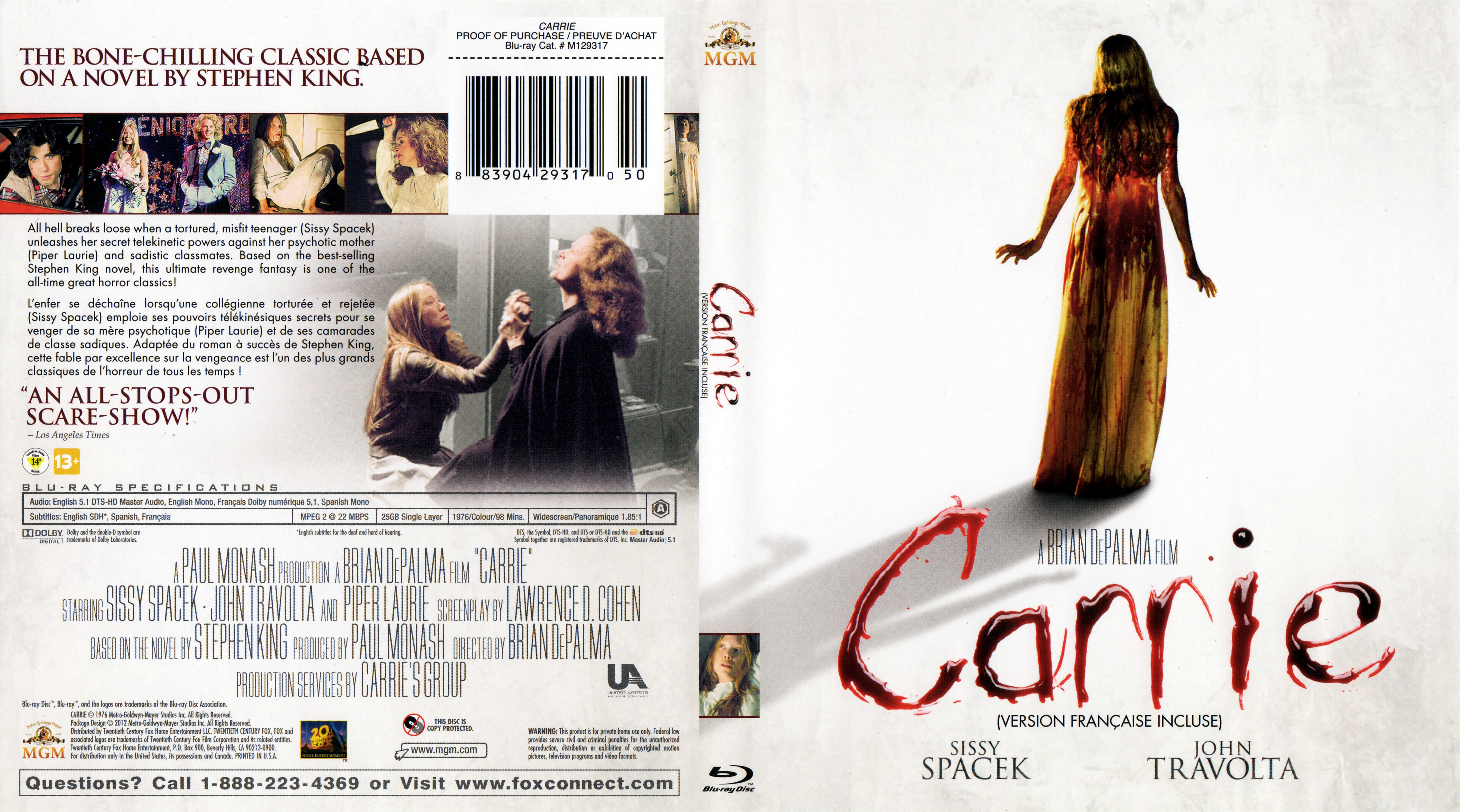 Jaquette DVD Carrie (Canadienne) (BLU-RAY)