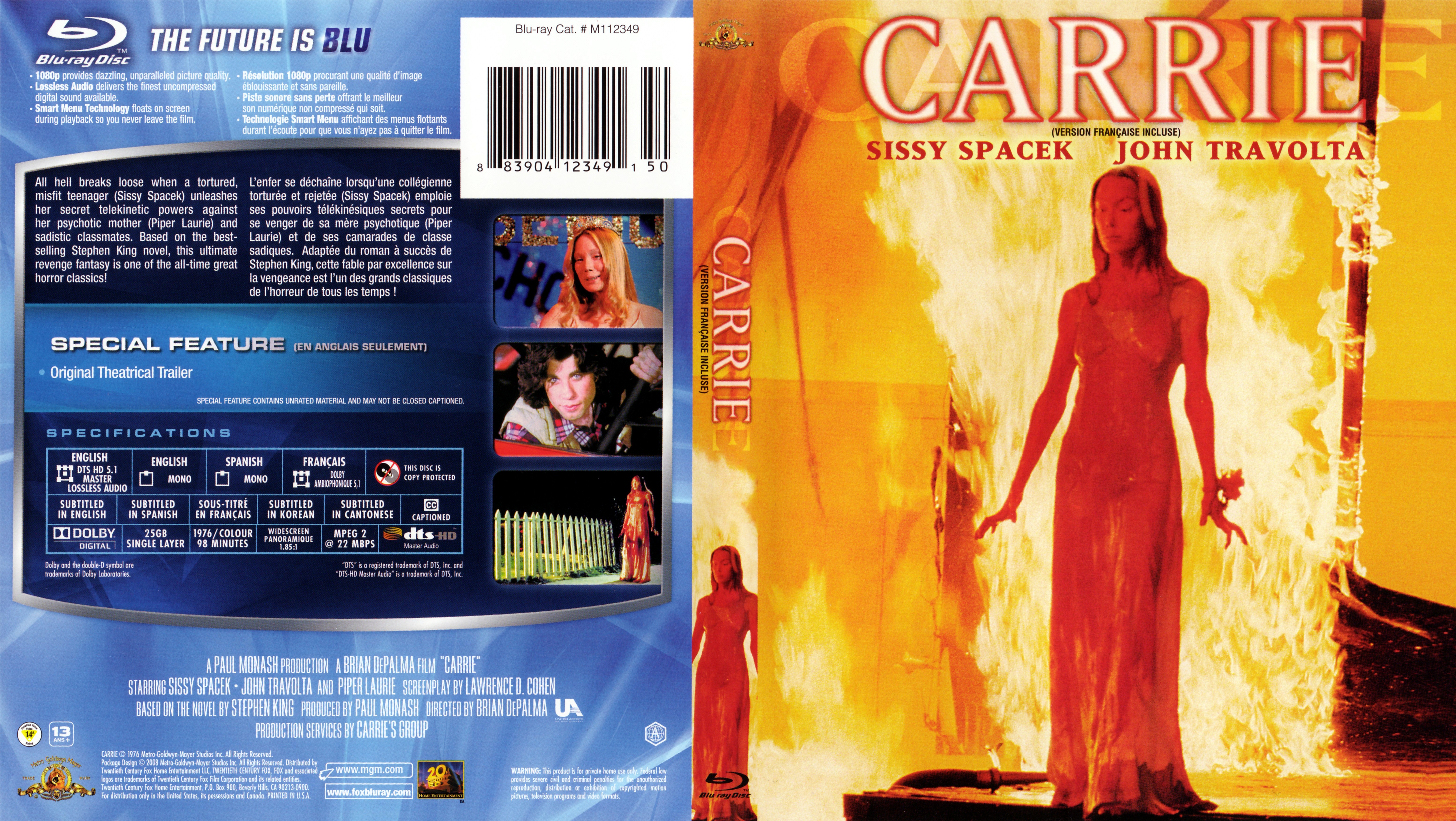 Jaquette DVD Carrie (Canadienne) (BLU-RAY) v2