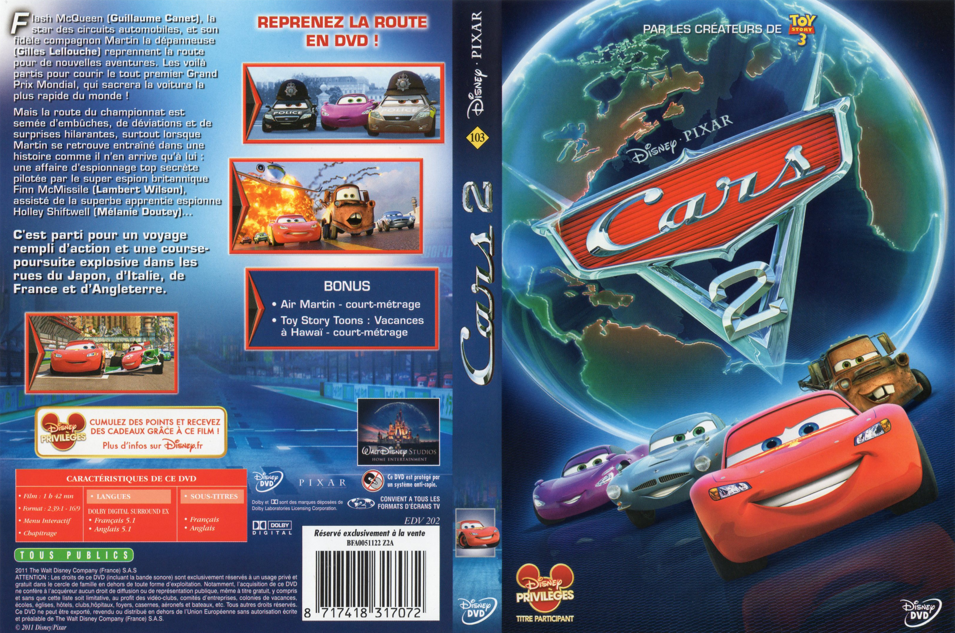 Jaquette DVD Cars 2