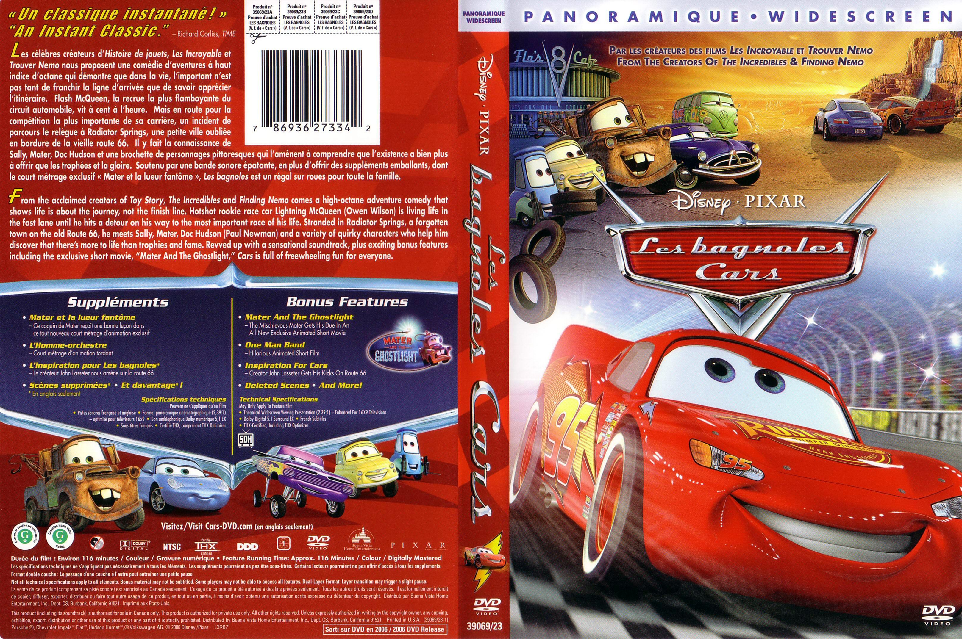 Jaquette DVD Cars Zone 1