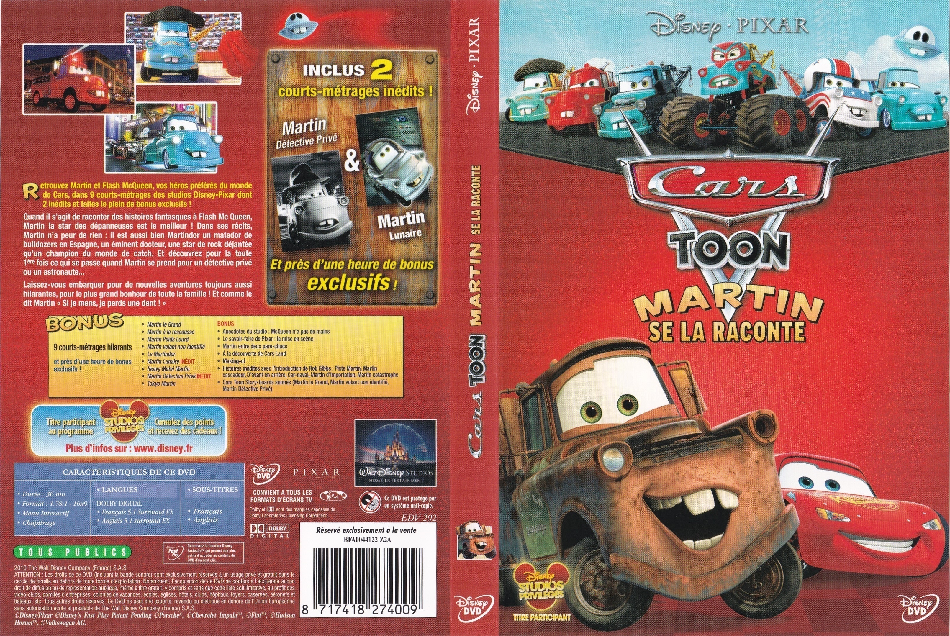 Jaquette DVD Cars toon - Martin se la raconte