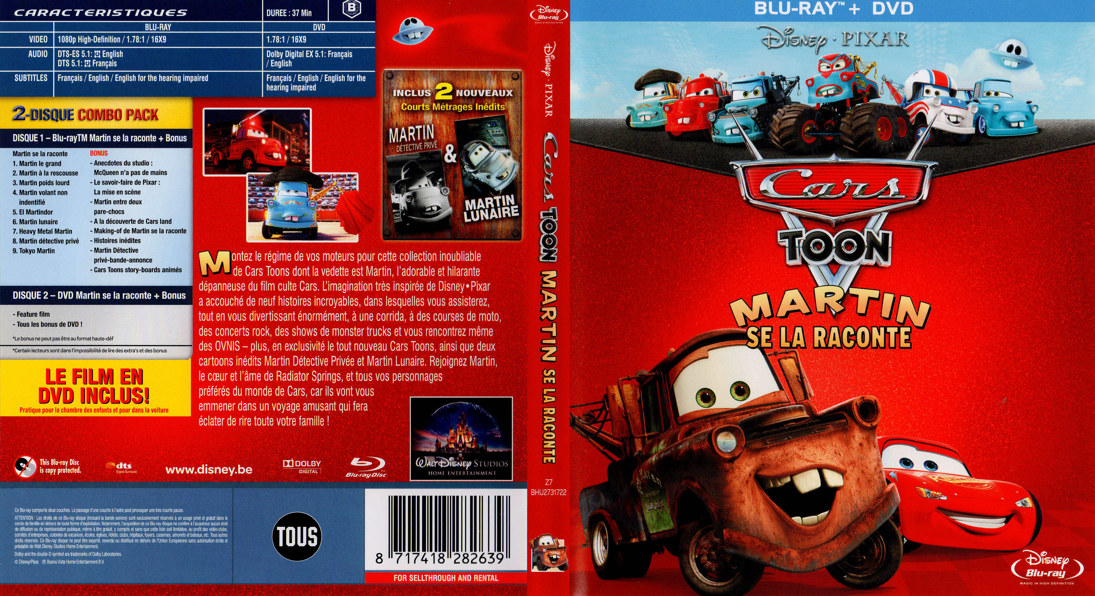 Jaquette DVD de Cars toon - Martin se la raconte (BLU-RAY) - Cinéma Passion