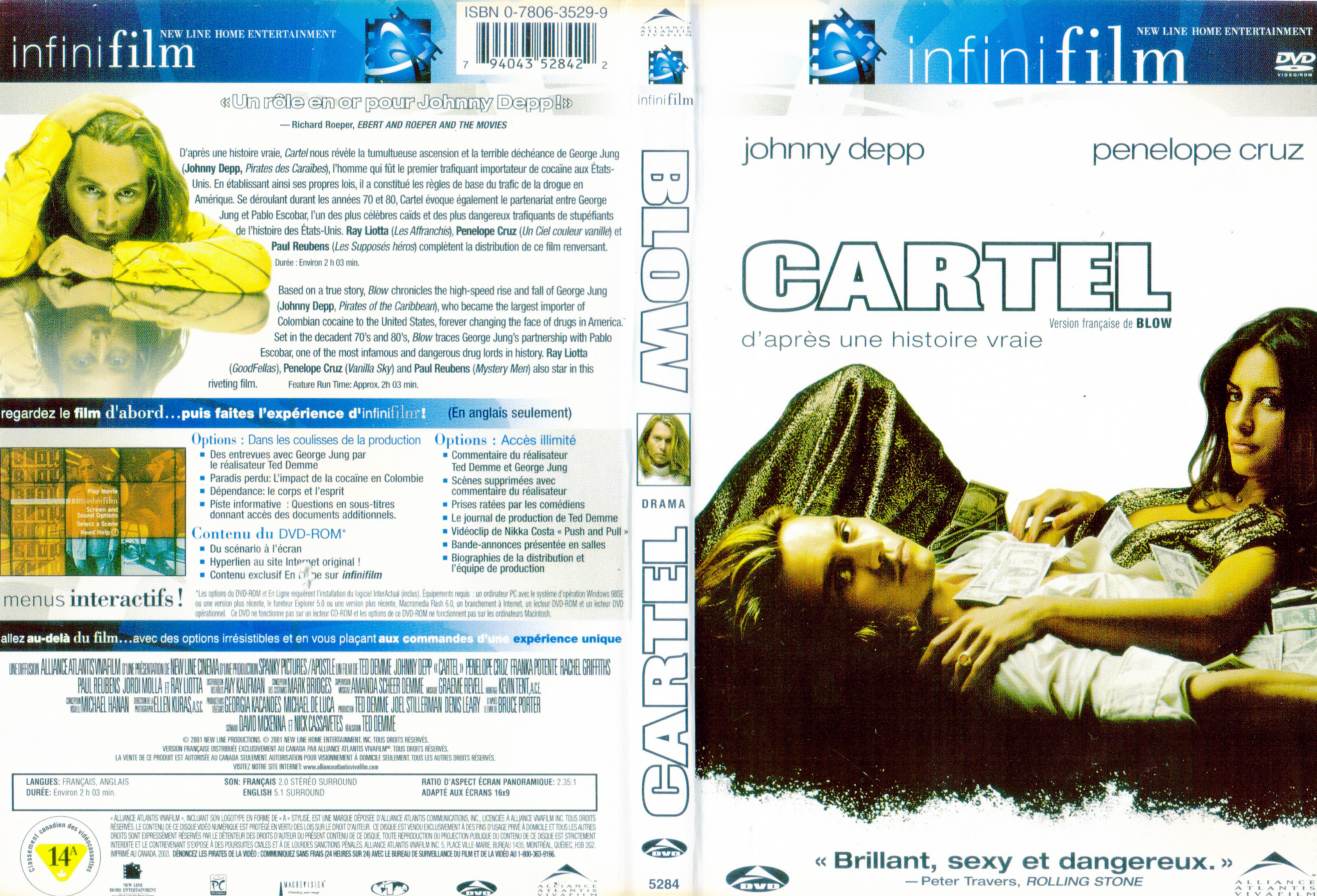 Jaquette DVD Cartel - Blow (Canadienne)