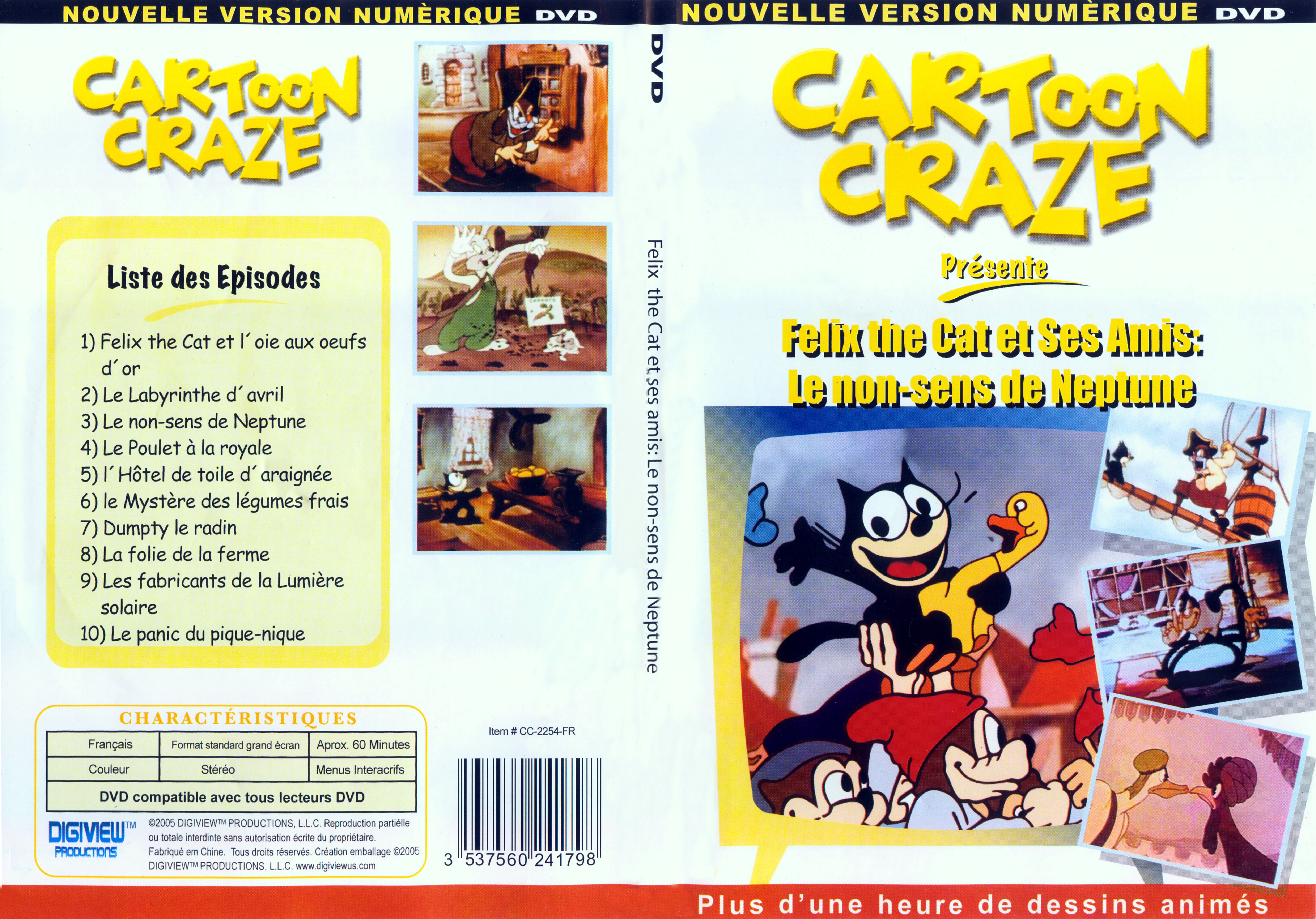 Jaquette DVD Cartoon Craze - Felix the cat - Le non sens de Neptune
