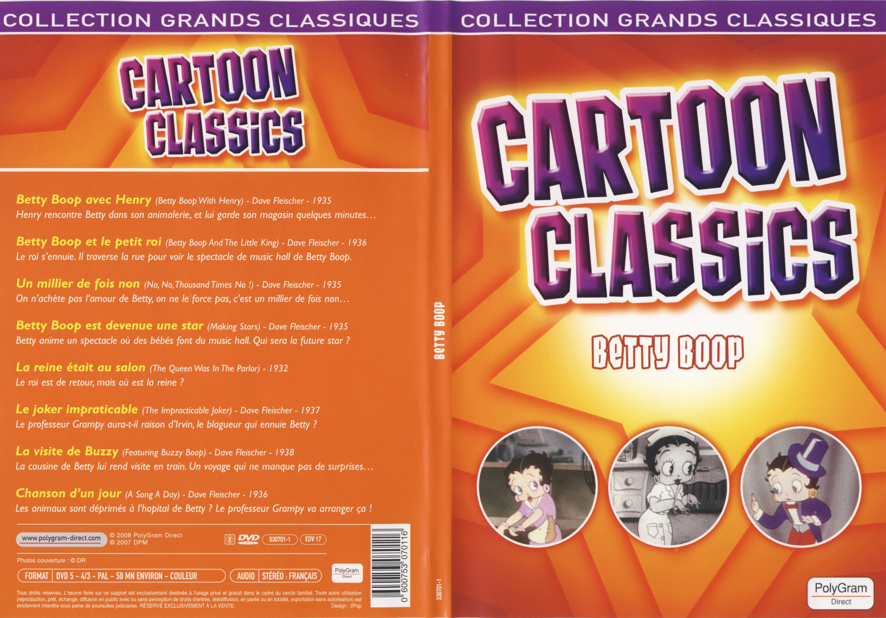 Jaquette DVD Cartoon classics - Betty Boop