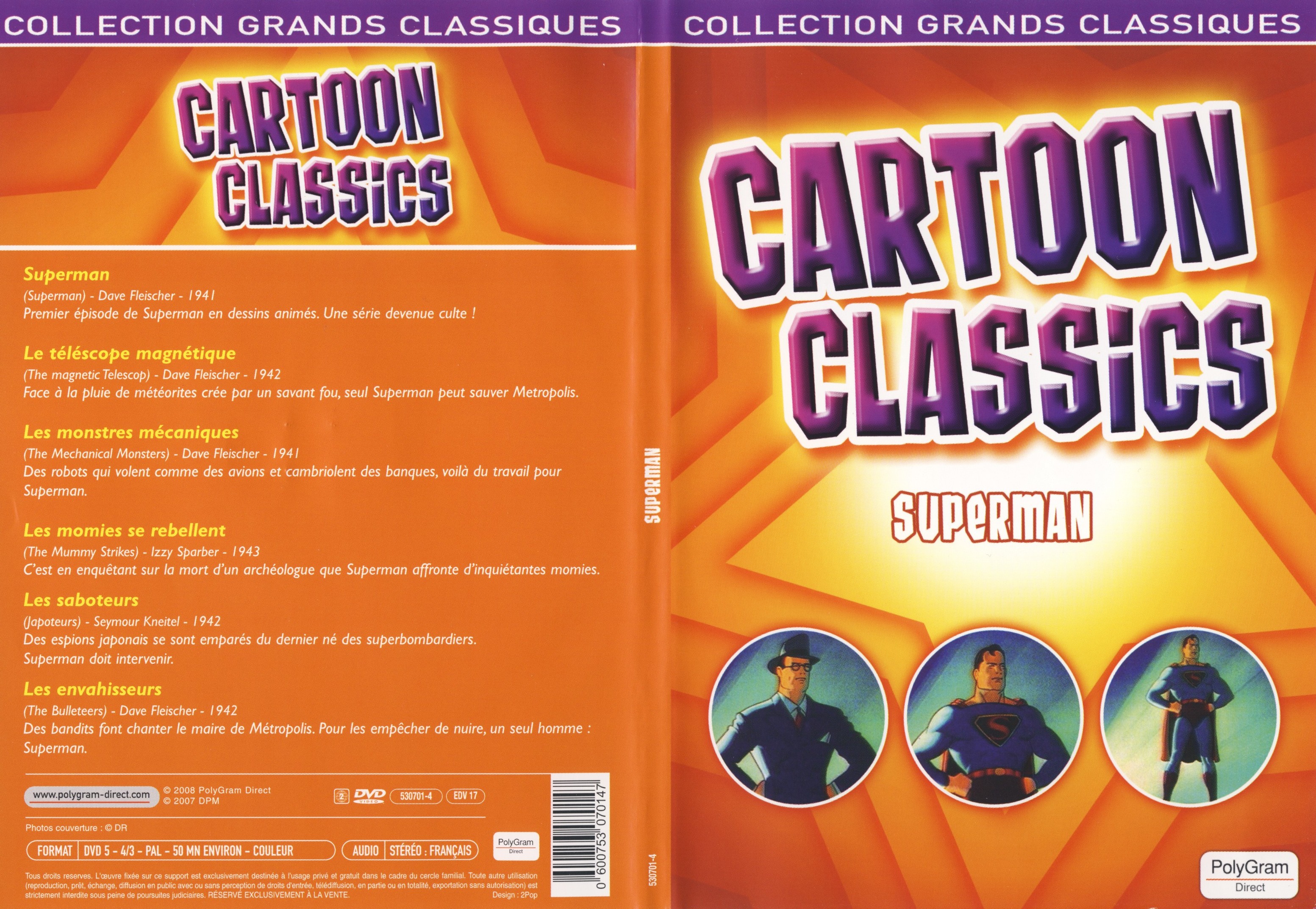 Jaquette DVD Cartoon classics - Superman