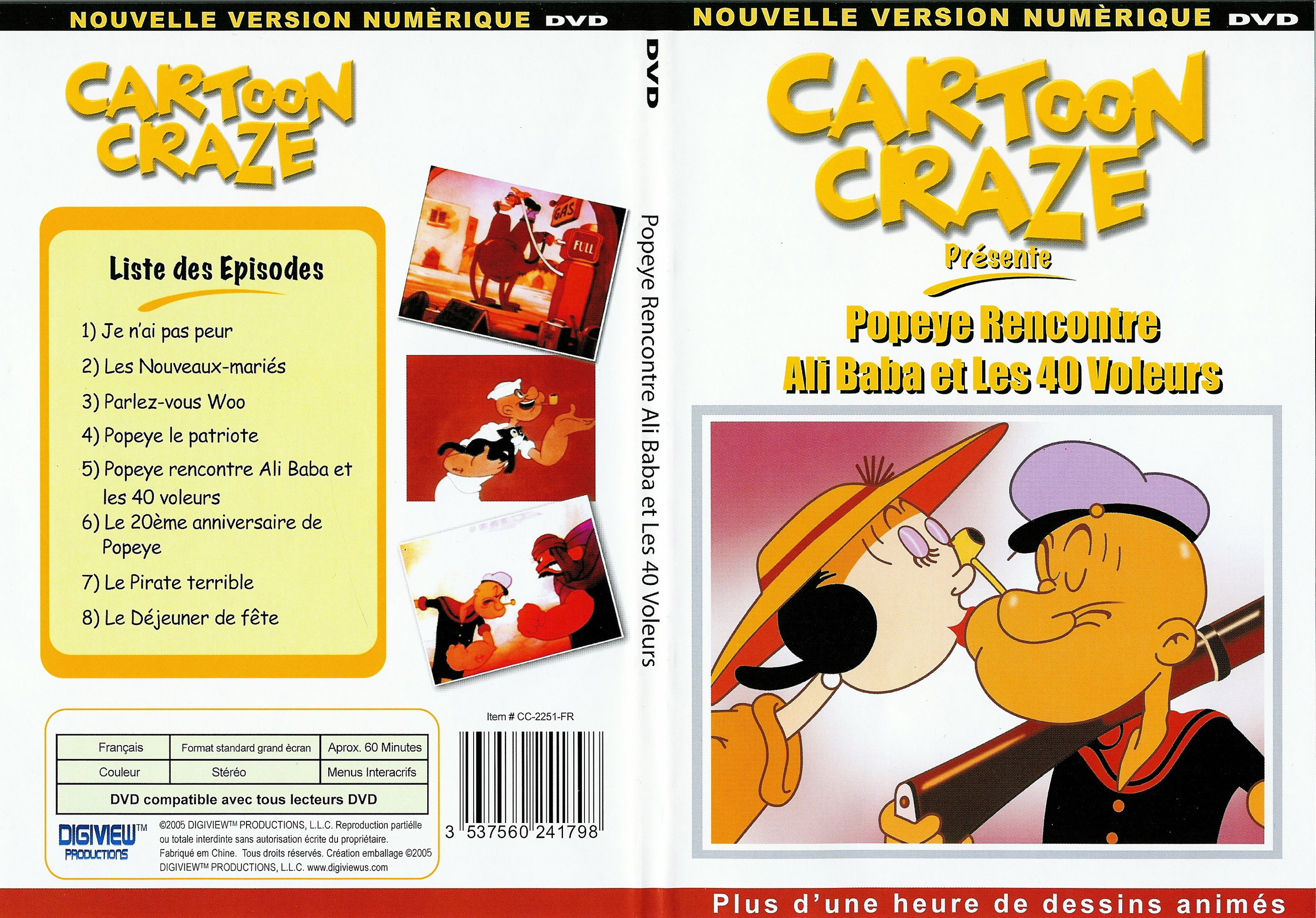 Jaquette DVD Cartoon craze - Popeye rencontre Ali Baba et les 40 voleurs