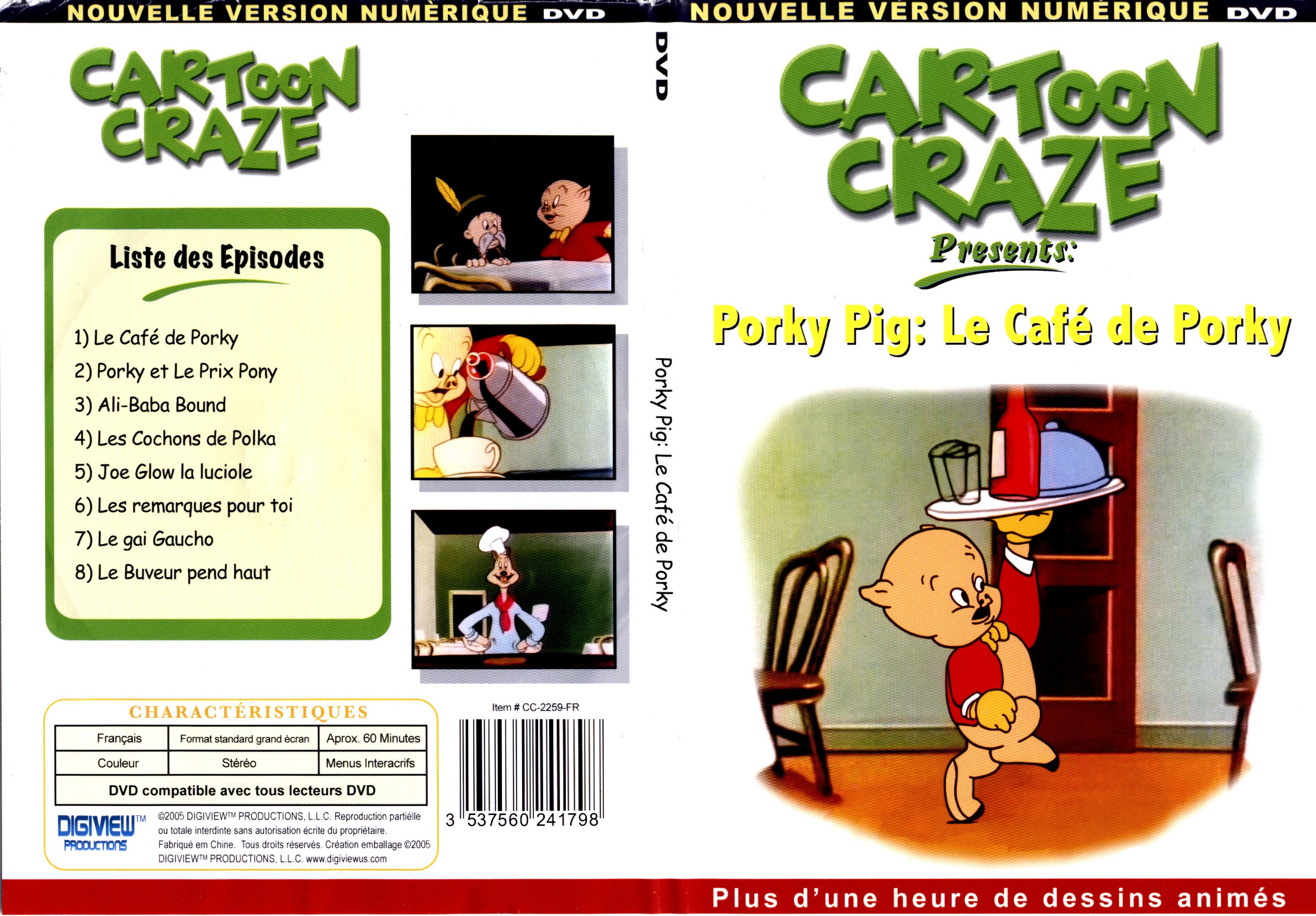 Jaquette DVD Cartoon craze - Porky Pig  Le caf de Porky