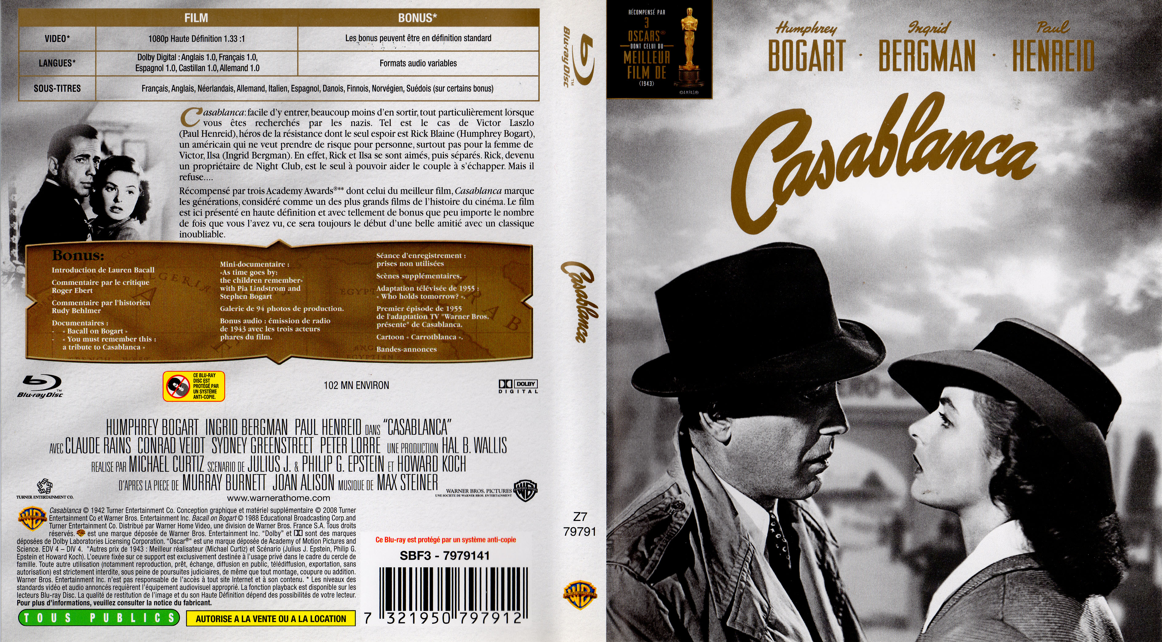 Jaquette DVD Casablanca (BLU-RAY) v3