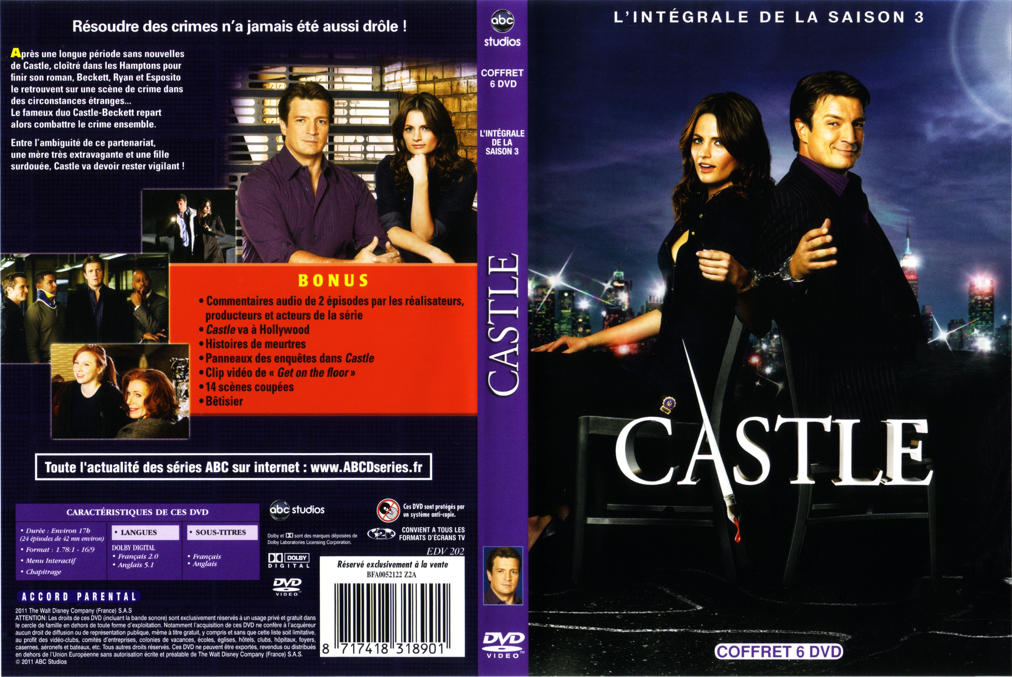 Jaquette DVD Castle saison 3