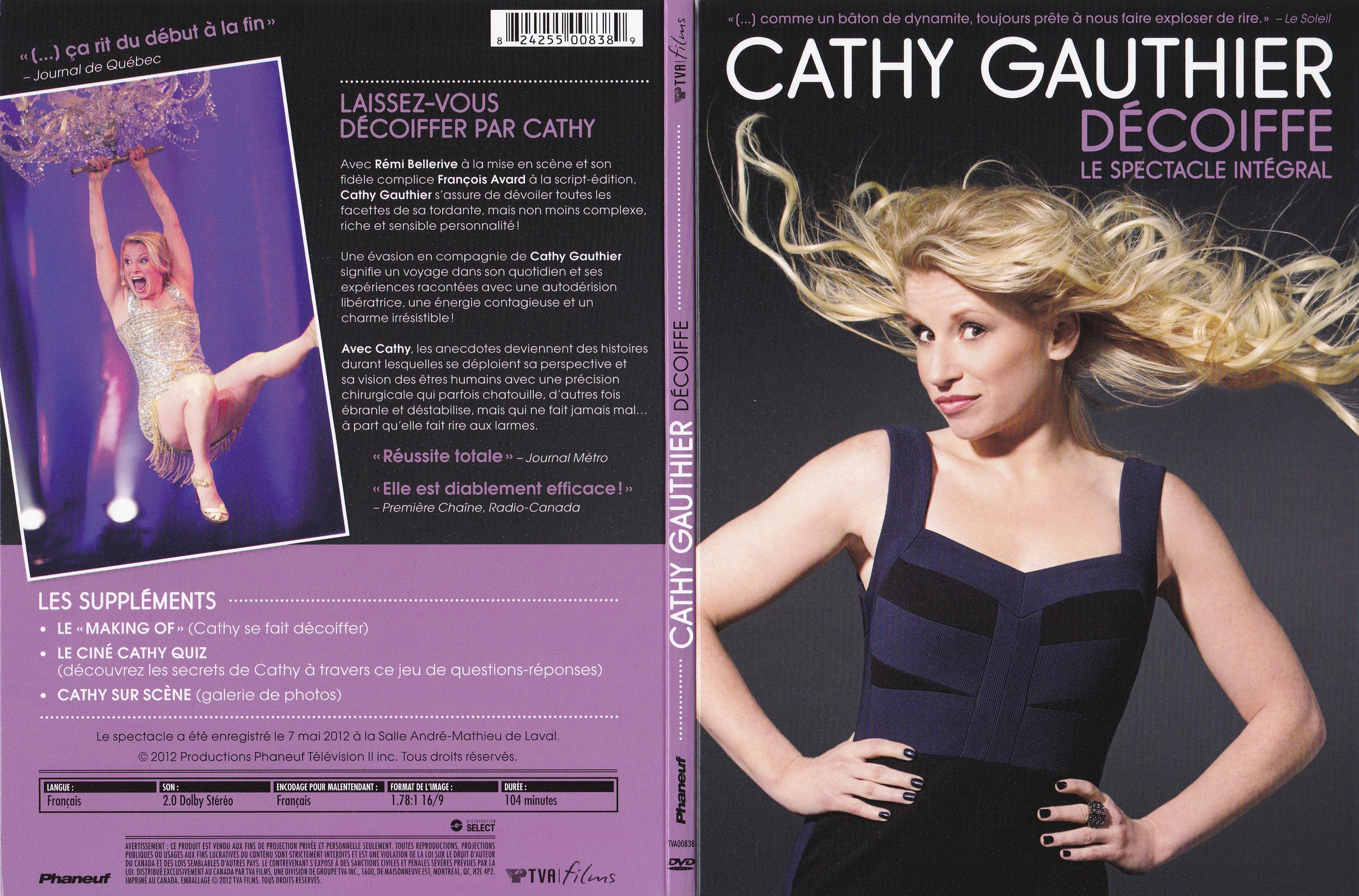 Jaquette DVD Cathy Gauthier - Dcoiffe (Canadienne)