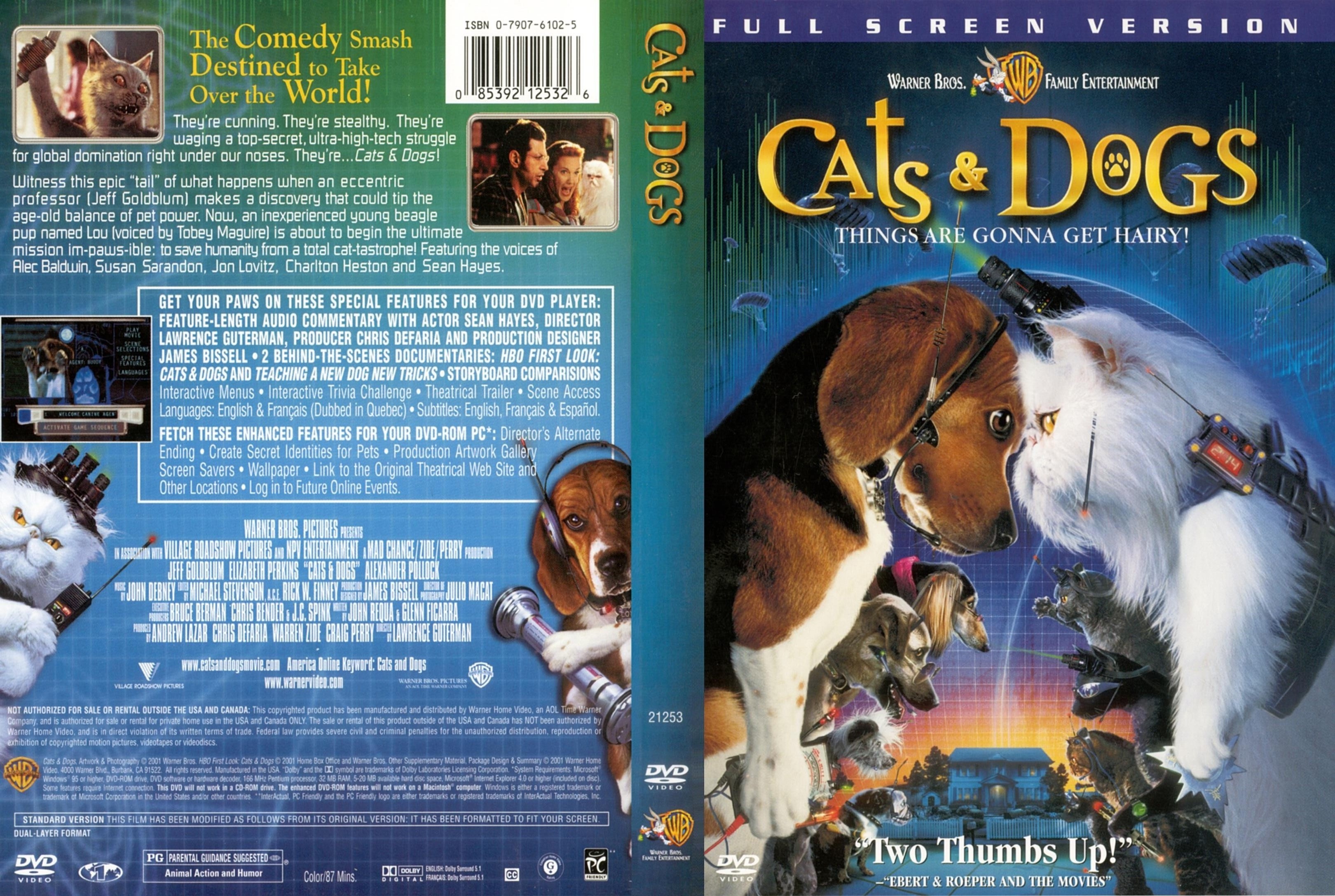 Jaquette DVD Cats and dogs (Canadienne)