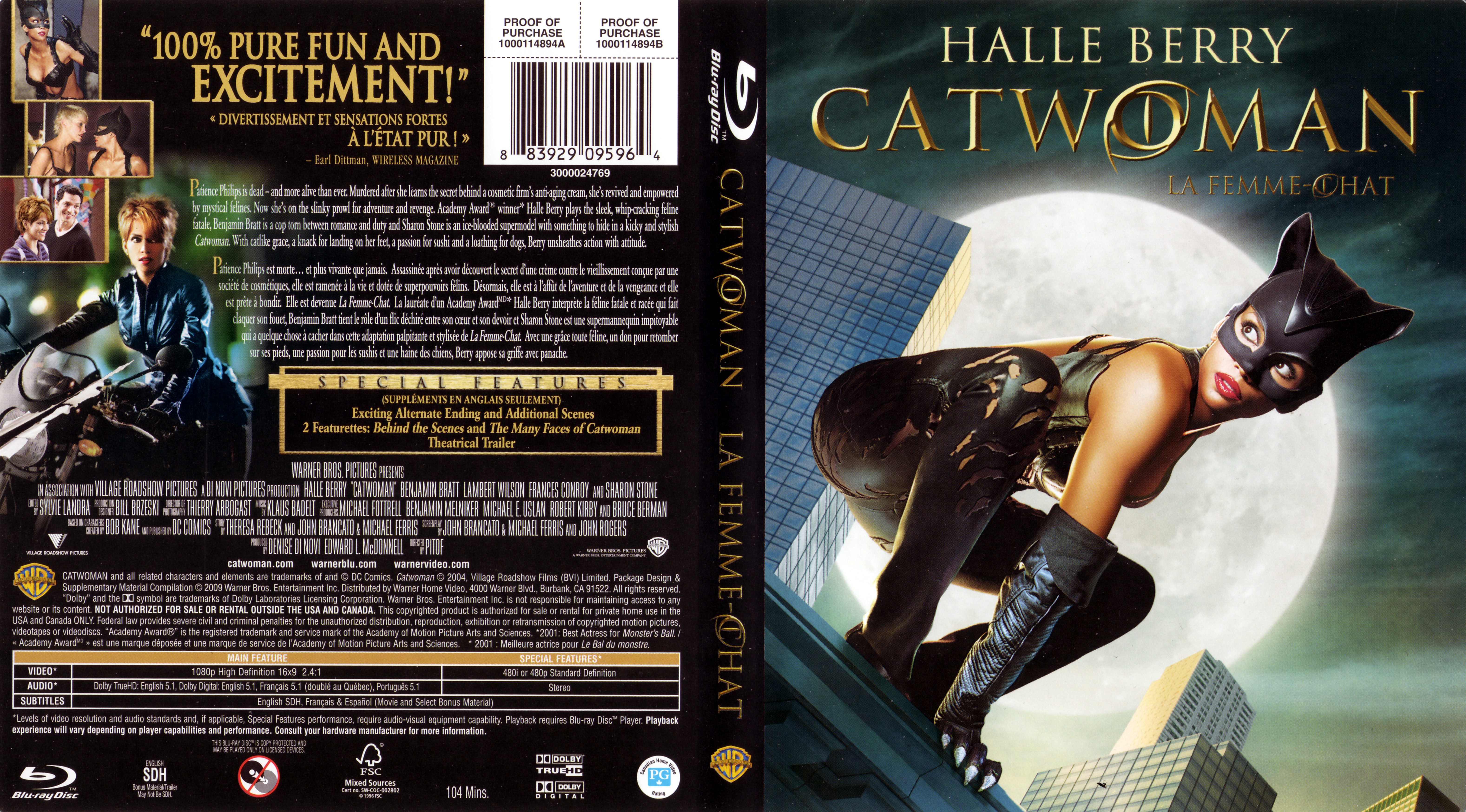 Jaquette DVD Catwoman - La Femme Chat (Canadienne) (BLU-RAY)