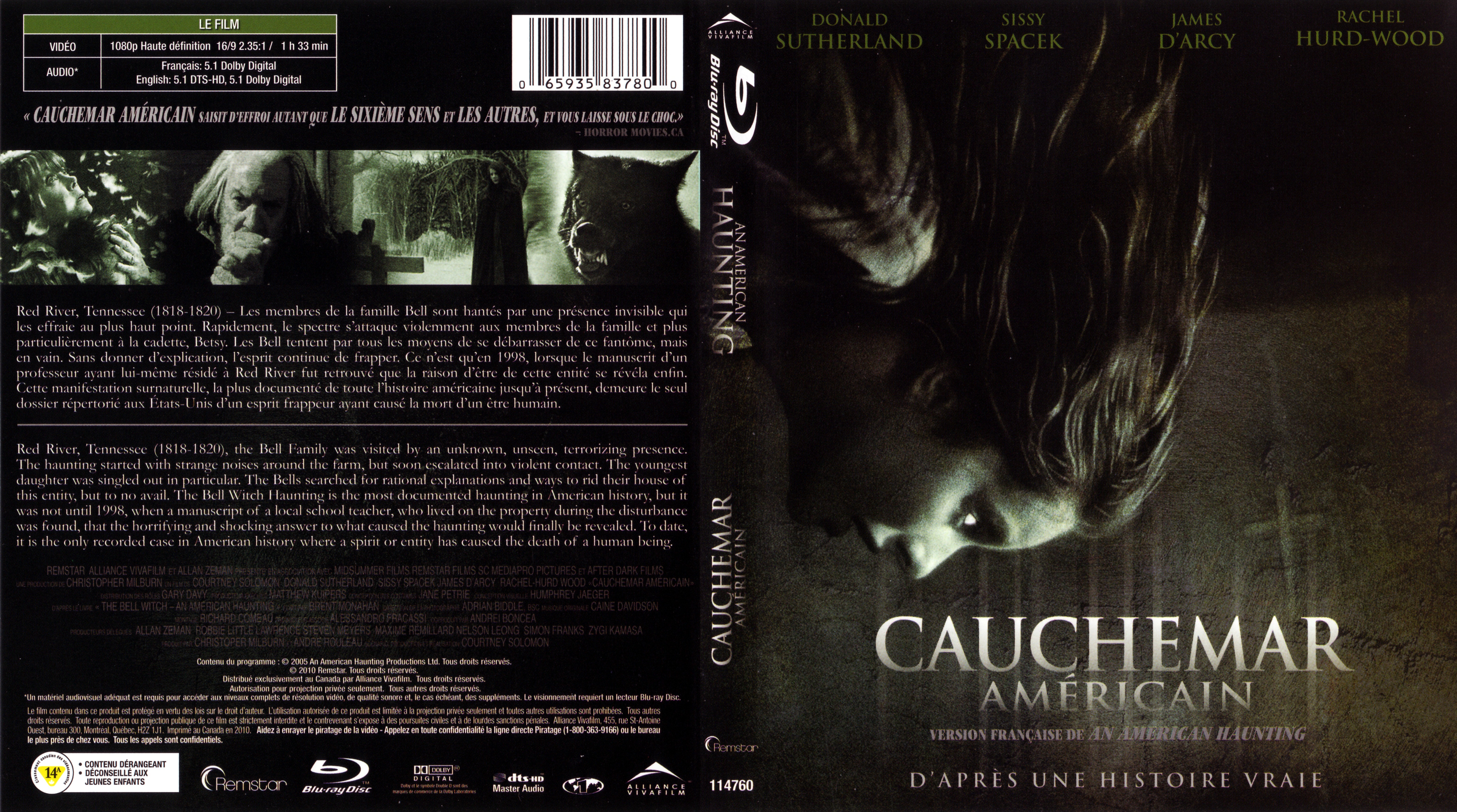 Jaquette DVD Cauchemar amricain - An American Haunting (BLU-RAY)