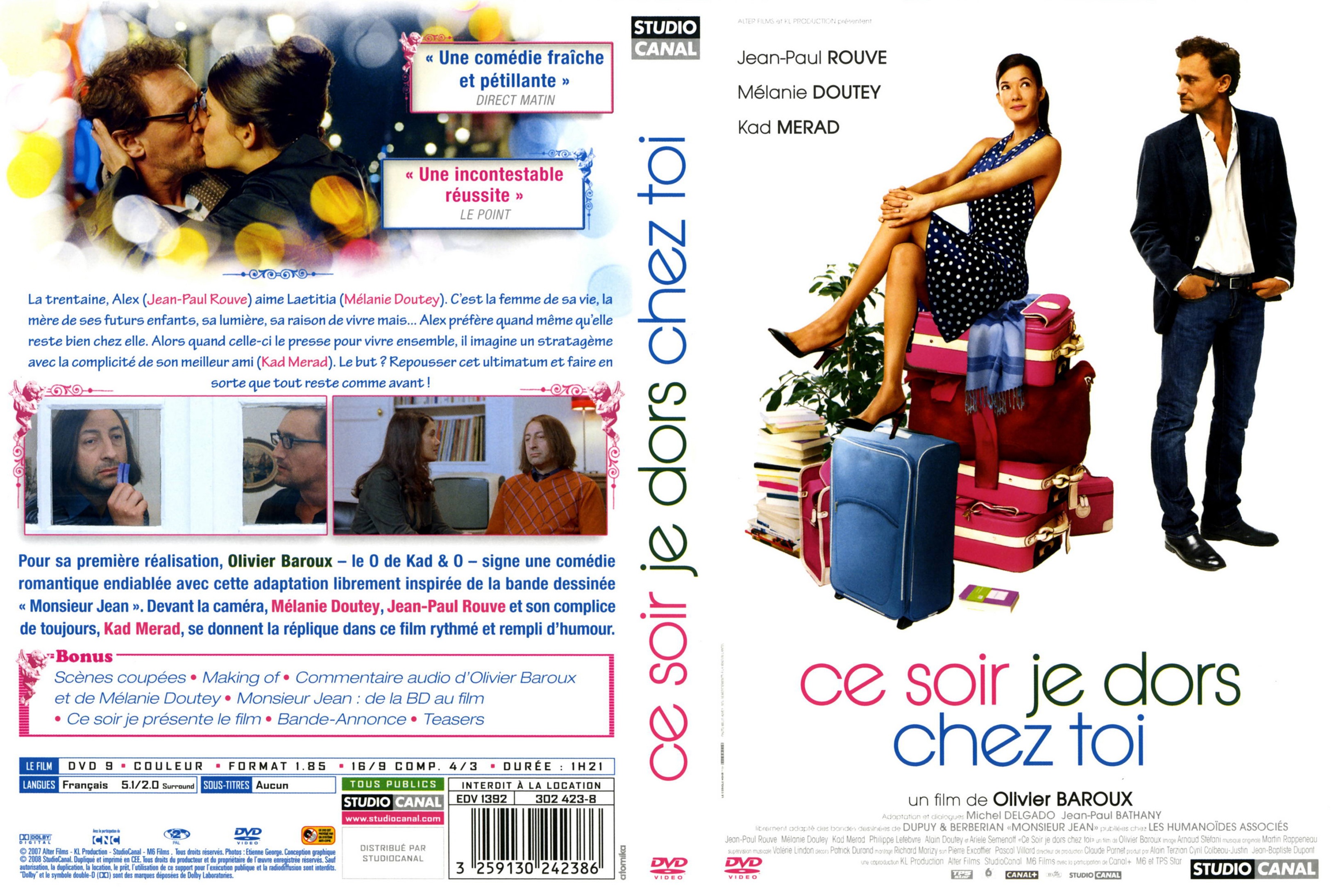 Jaquette DVD Ce soir je dors chez toi