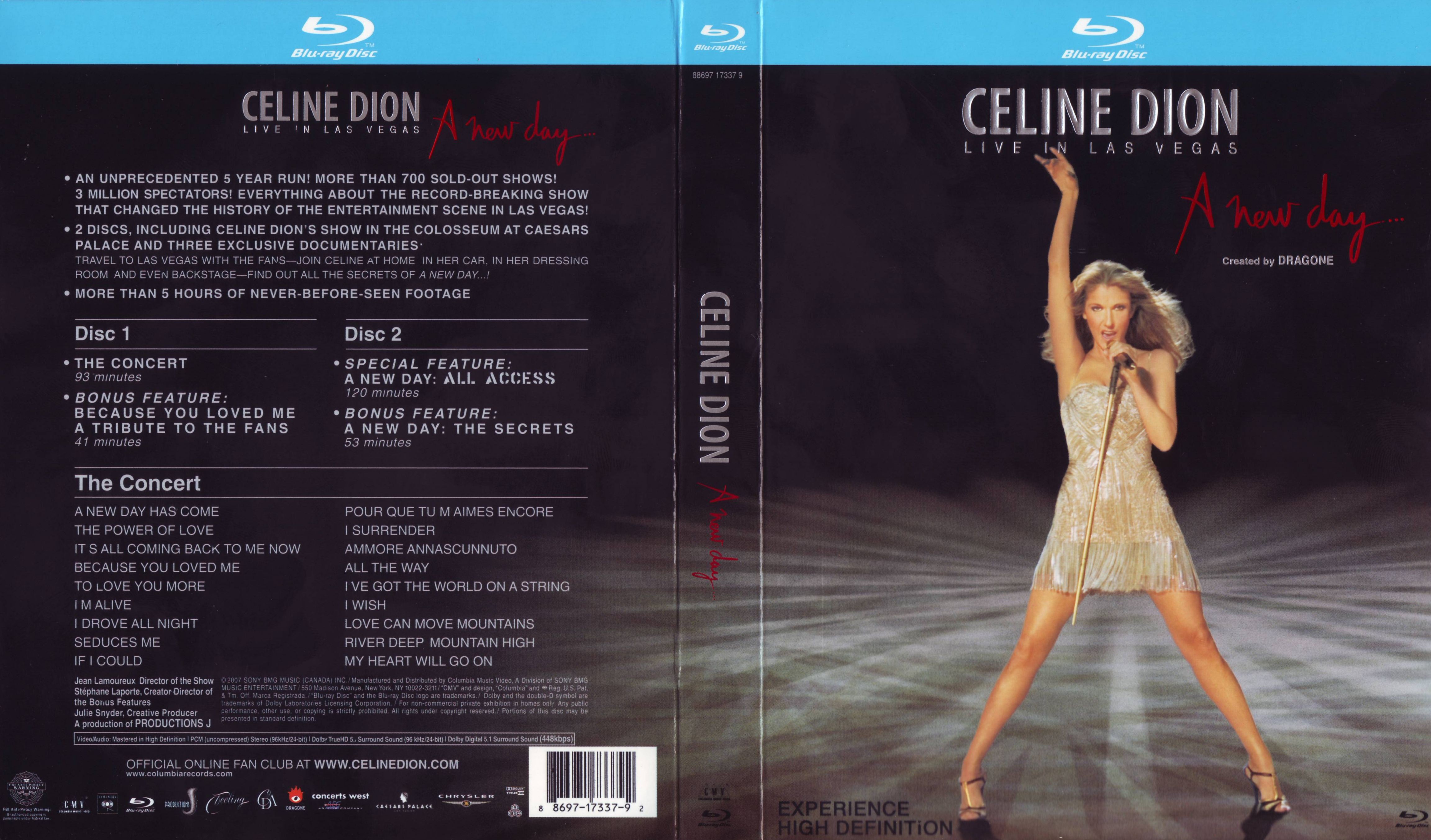 Jaquette DVD Celine Dion - A New Day Live In Las Vegas (BLU-RAY)