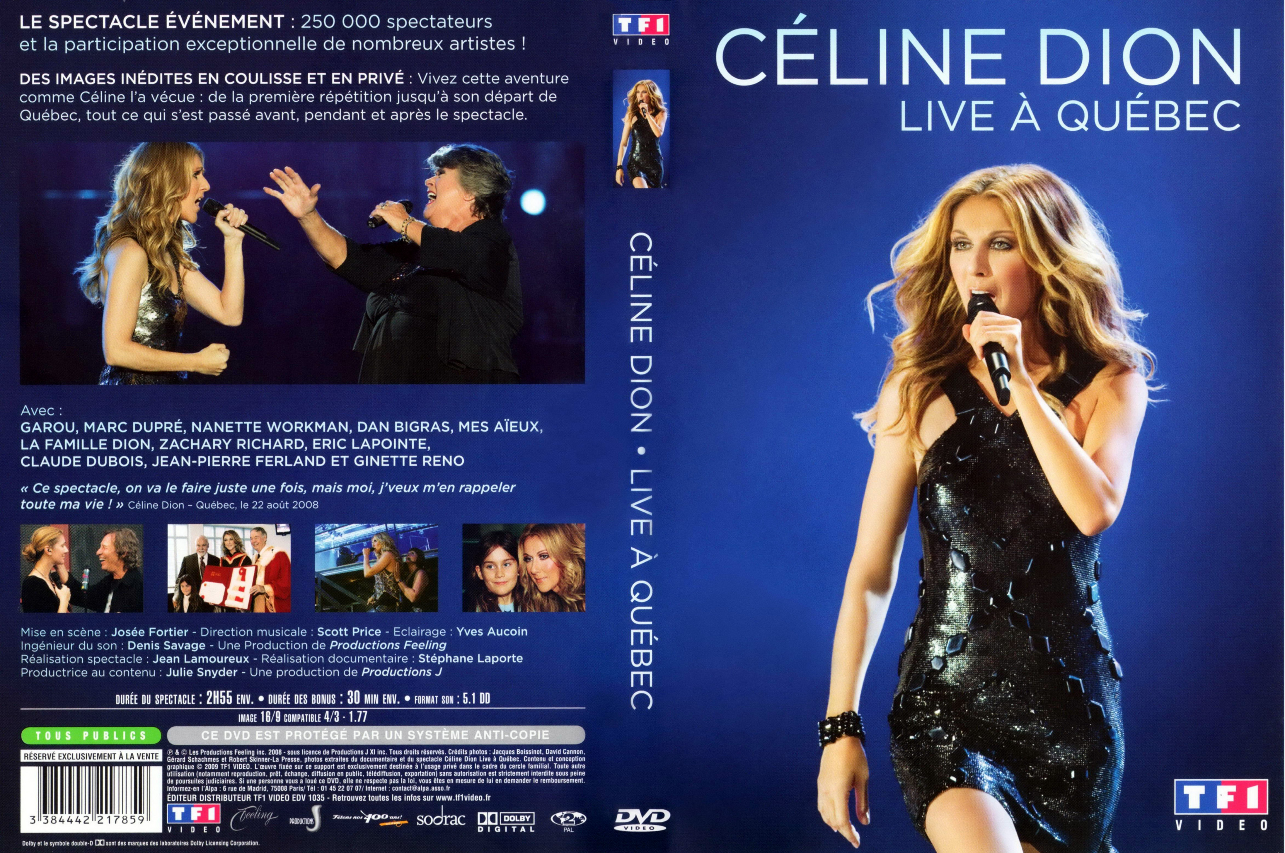 Jaquette DVD Celine Dion - Live  Quebec