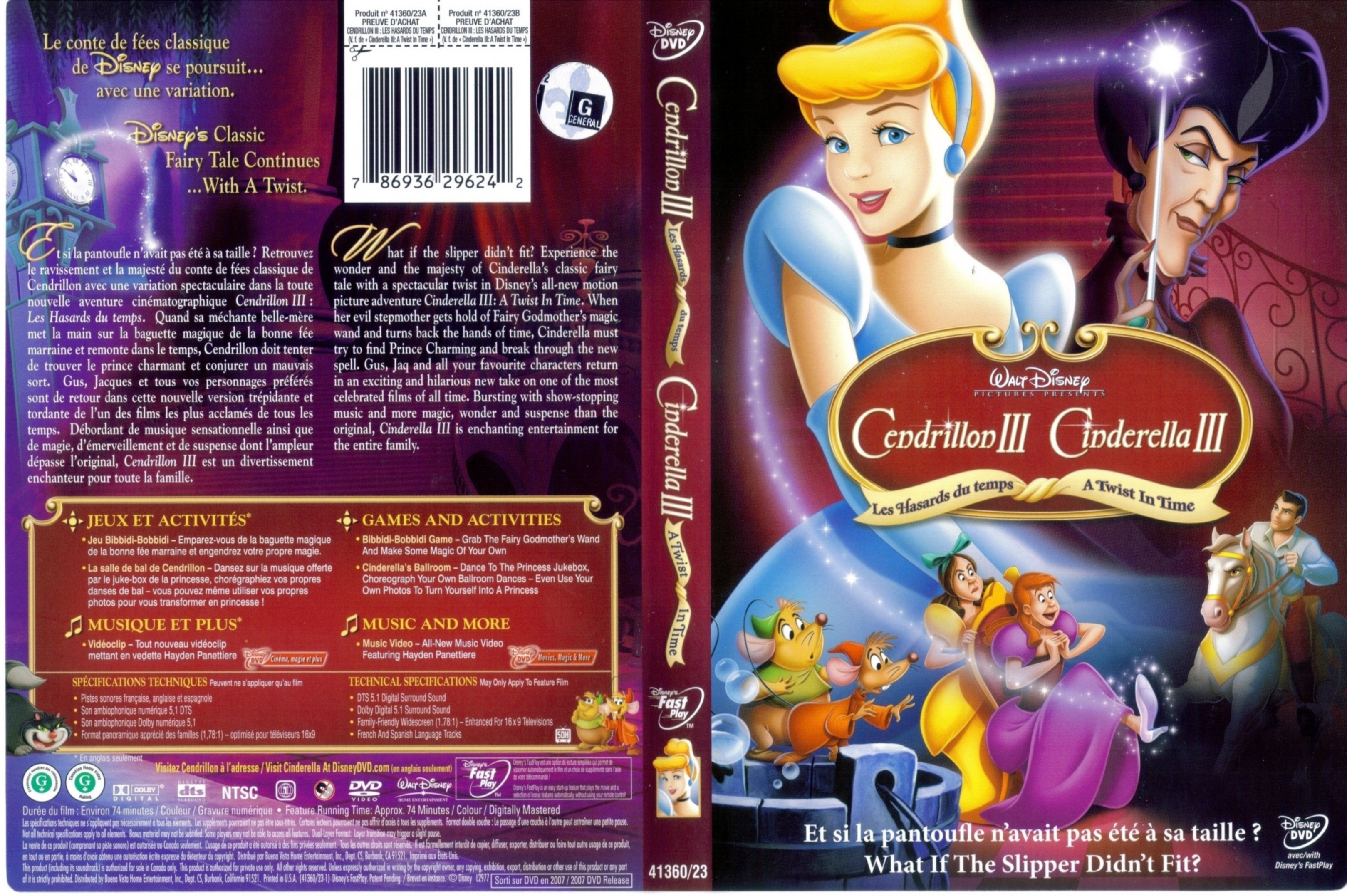 Jaquette DVD Cendrillon 3 (Canadienne)