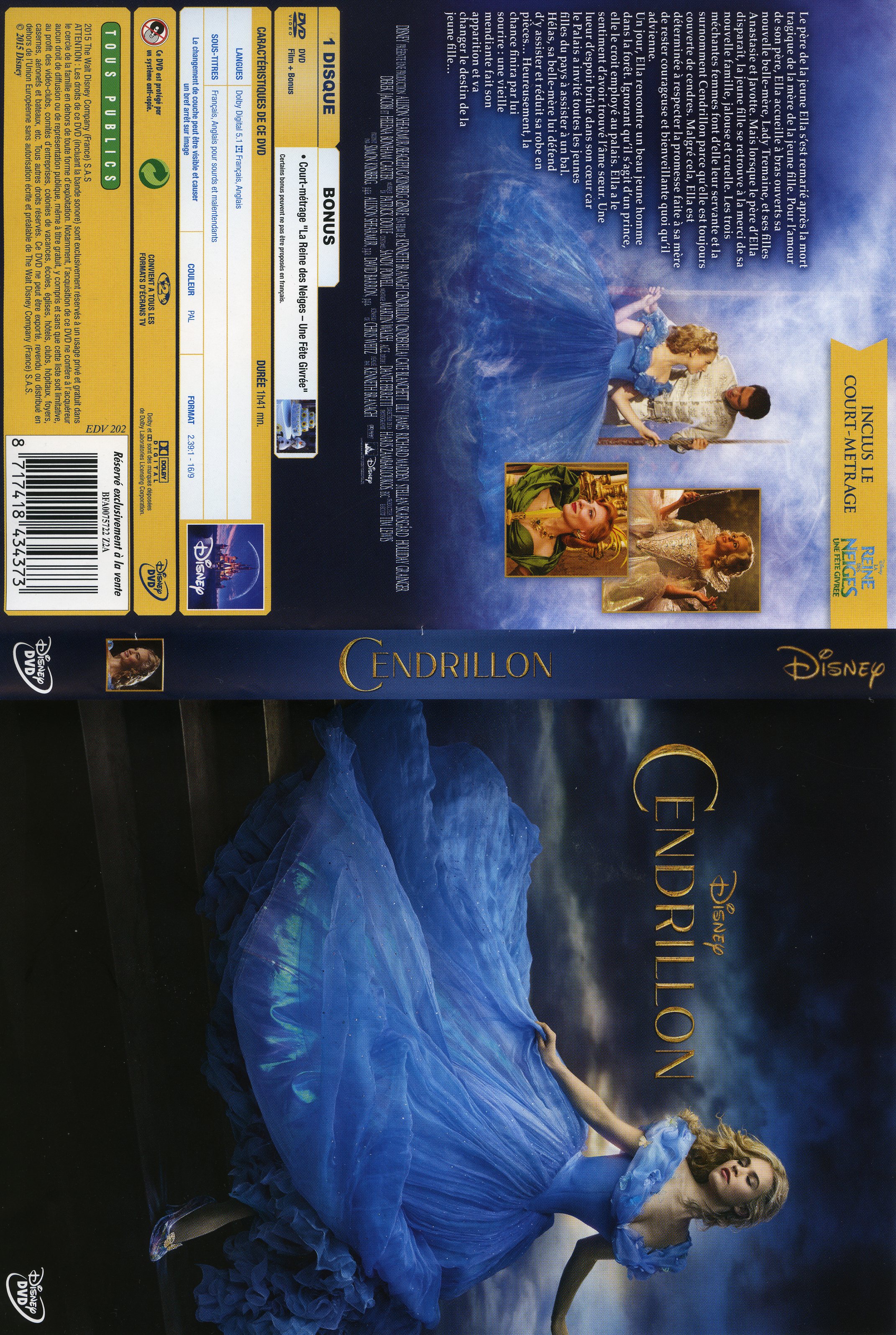 Jaquette DVD Cendrillon (2015)