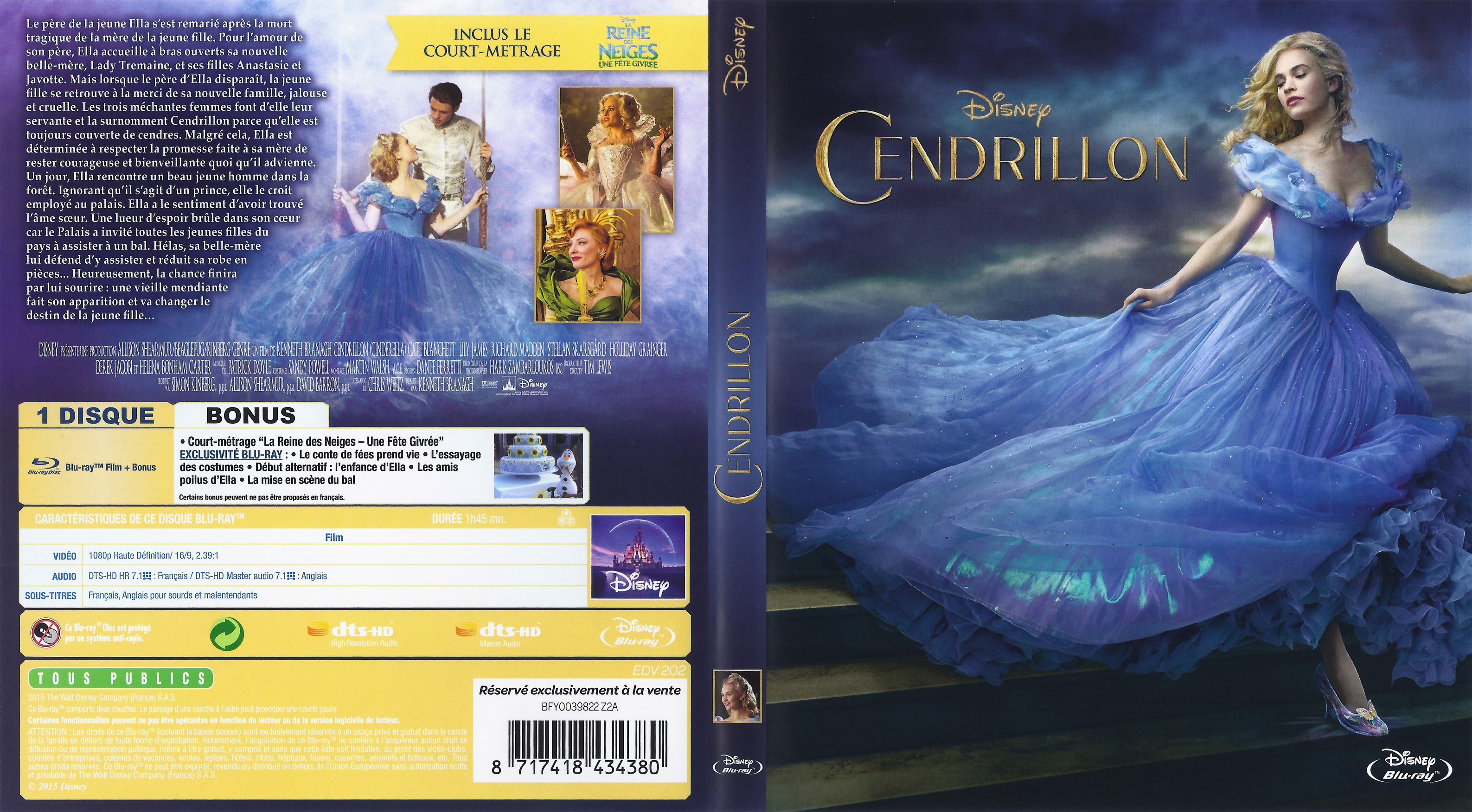 Jaquette DVD Cendrillon (2015) (BLU-RAY)