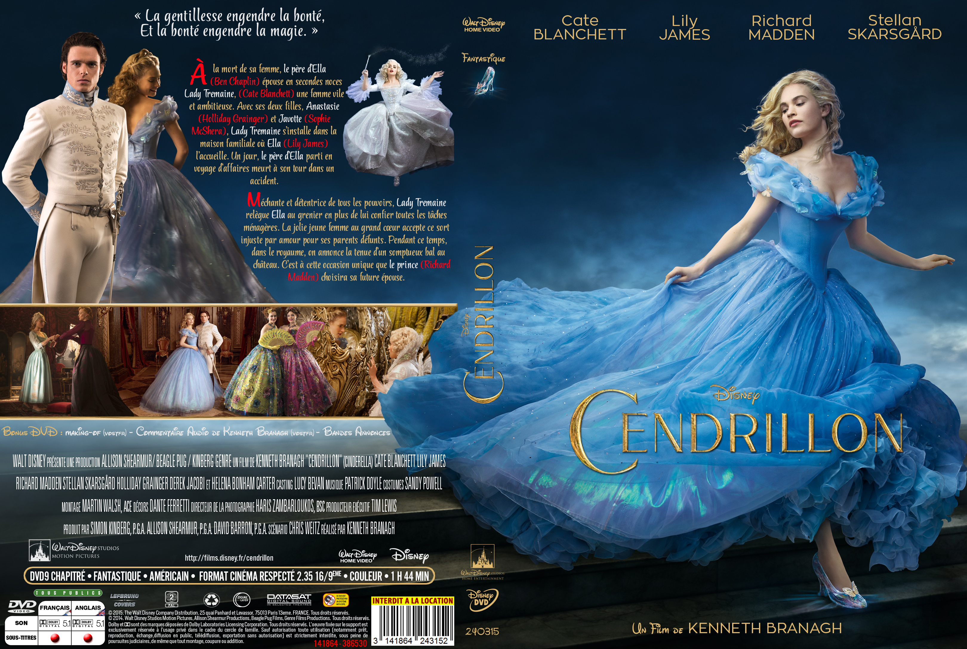 Jaquette DVD Cendrillon (2015) custom