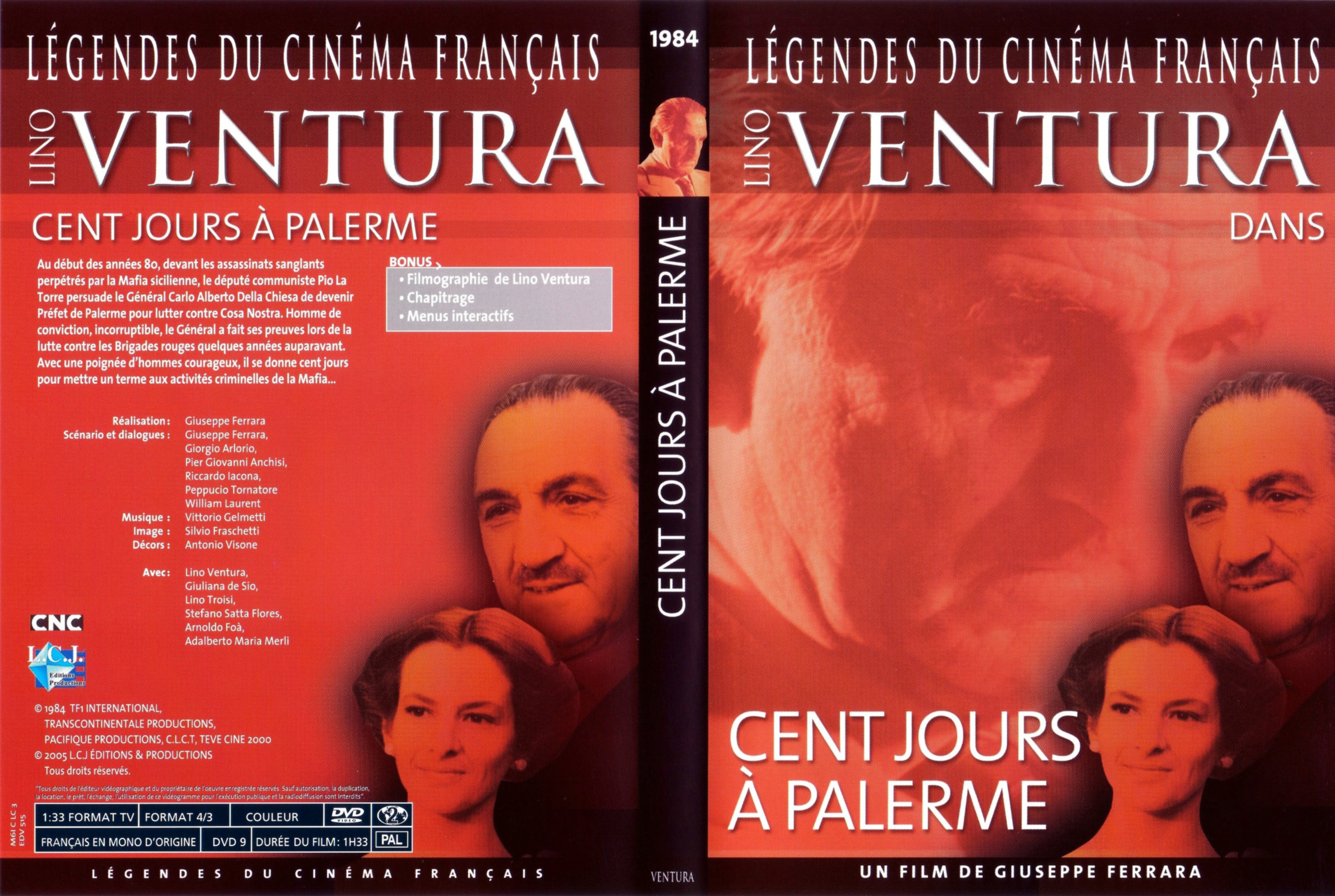 Jaquette DVD Cent jours  Palerme