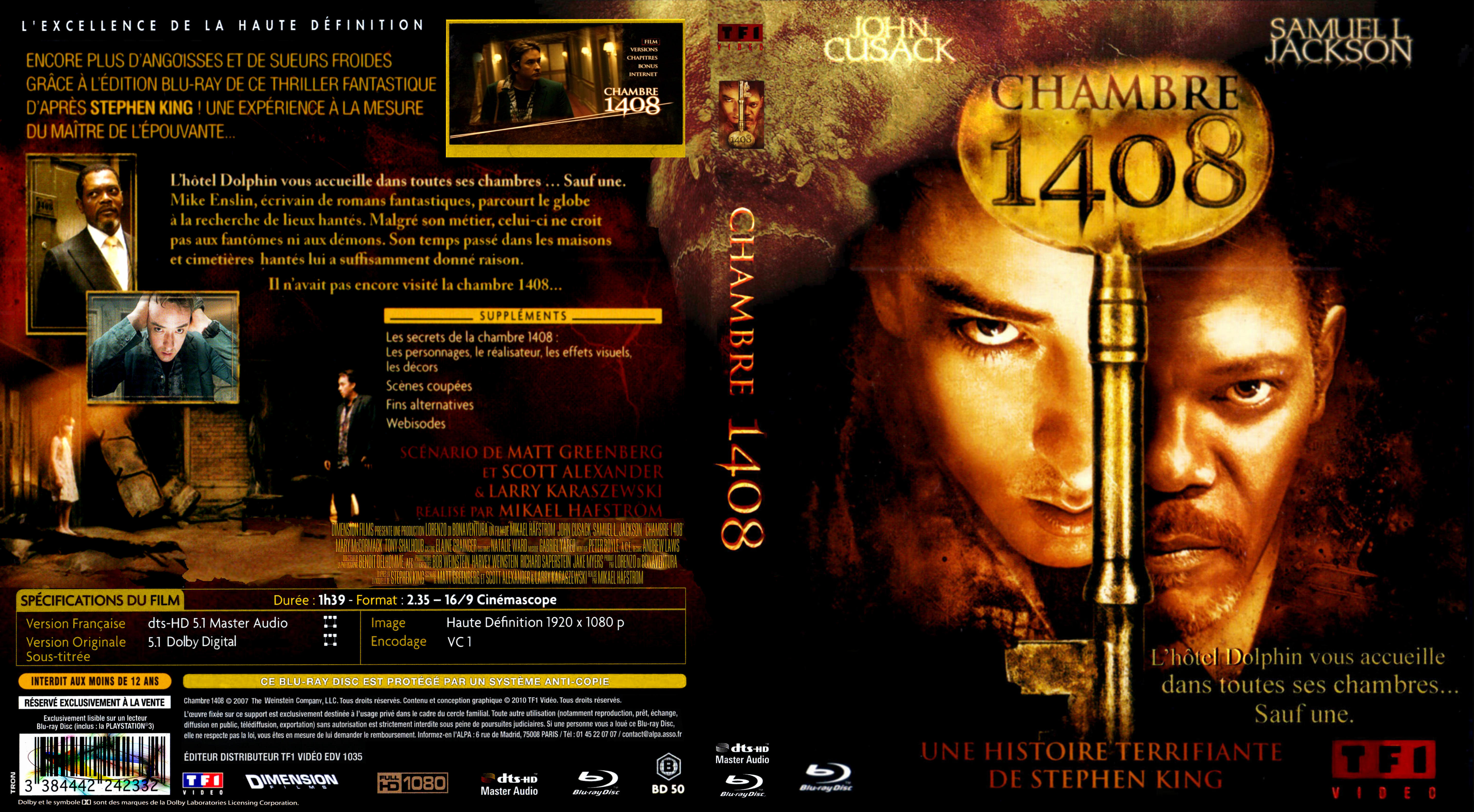 Jaquette DVD Chambre 1408 custom (BLU-RAY)