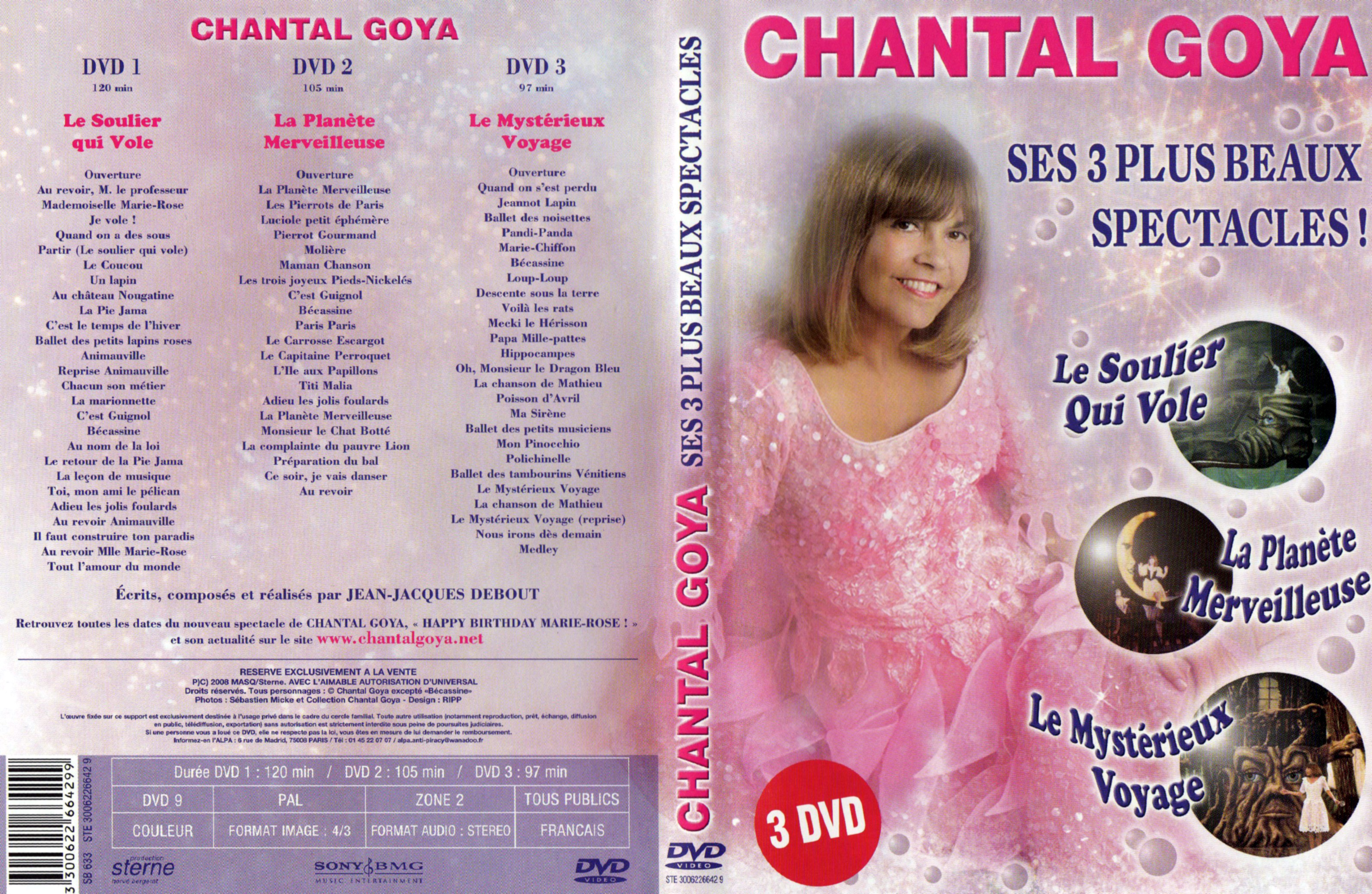 Jaquette DVD Chantal goya ses 3 plus beaux spectacles