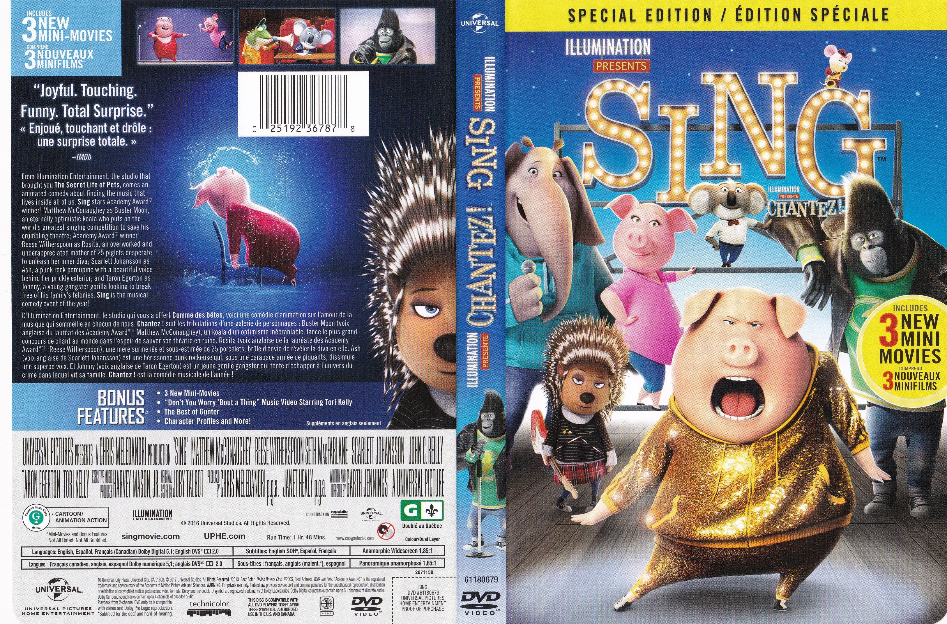 Jaquette DVD Chantez - Sing (Canadienne) 