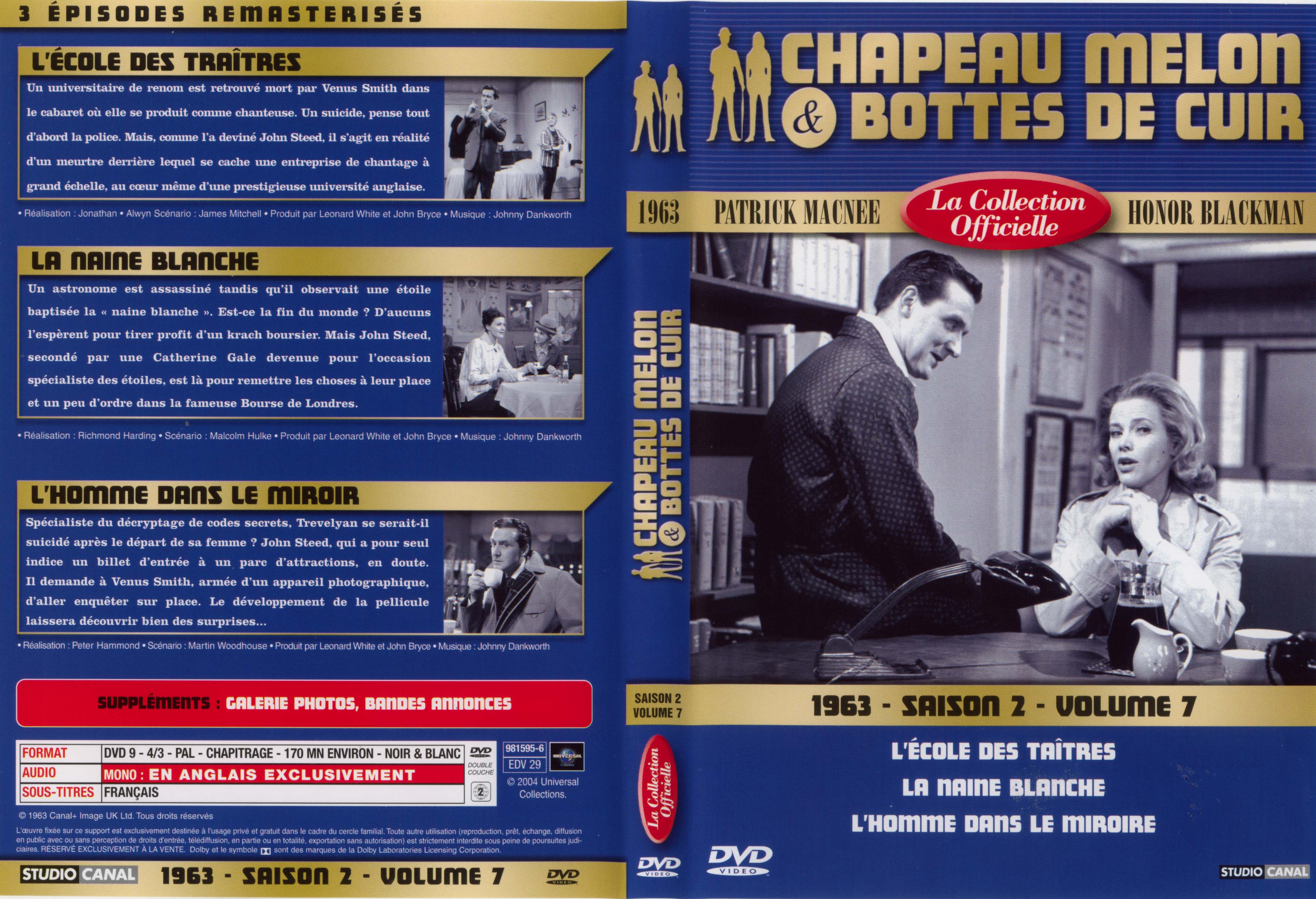 Jaquette DVD Chapeau melon et bottes de cuir 1963 saison 2 vol 7