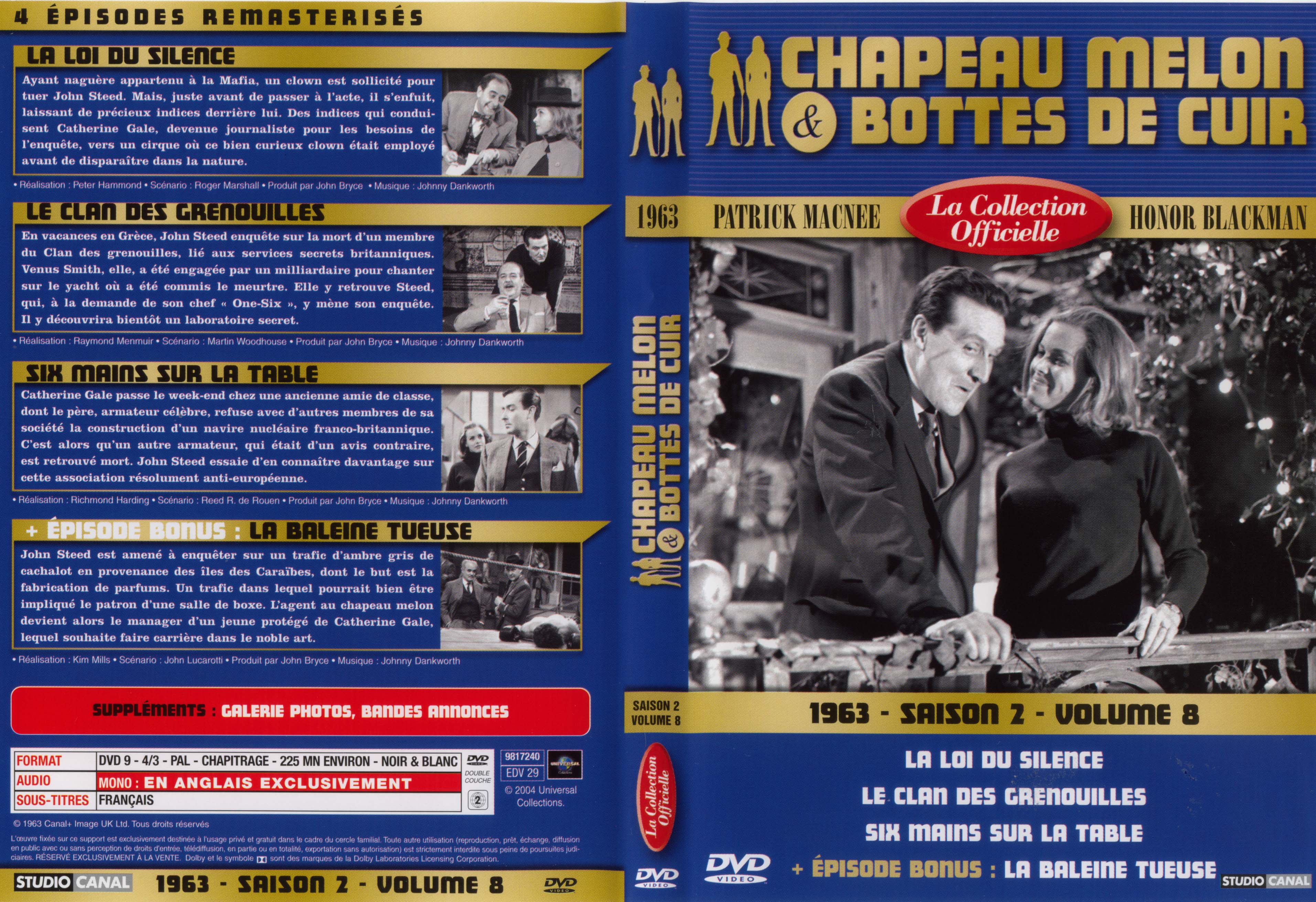 Jaquette DVD Chapeau melon et bottes de cuir 1963 saison 2 vol 8