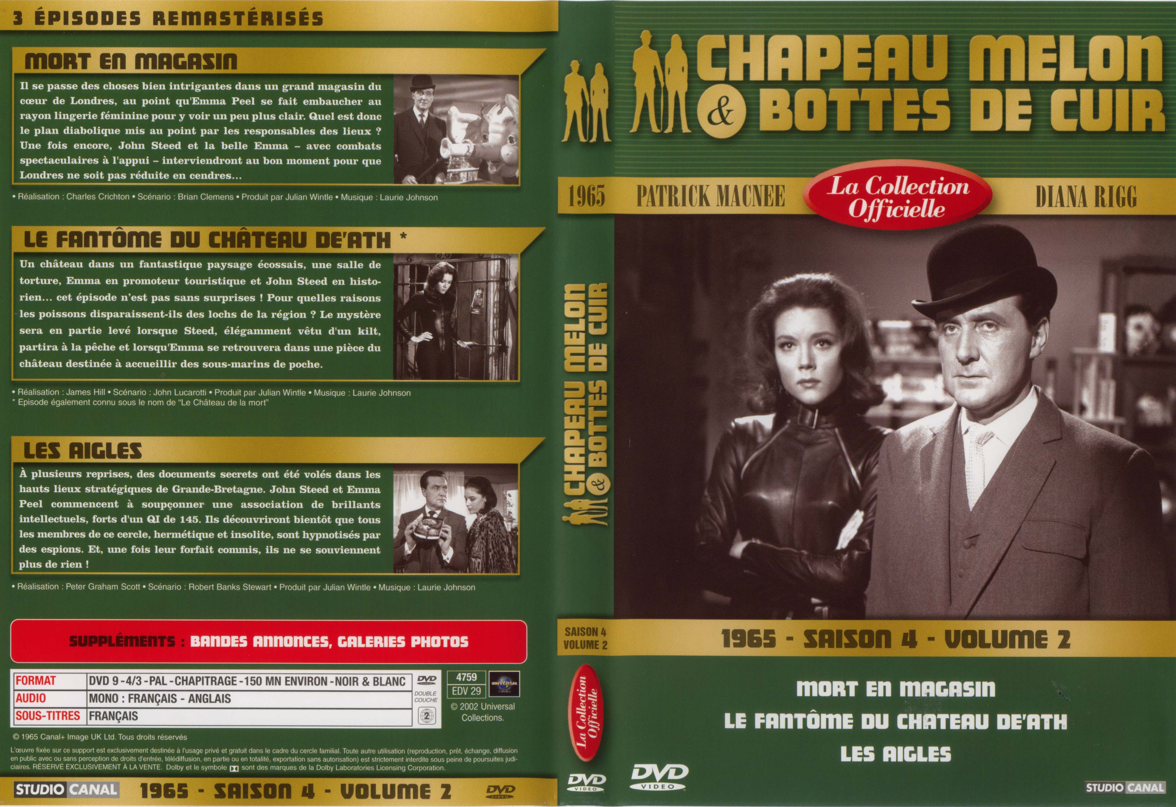 Jaquette DVD Chapeau melon et bottes de cuir 1965 saison 4 vol 2