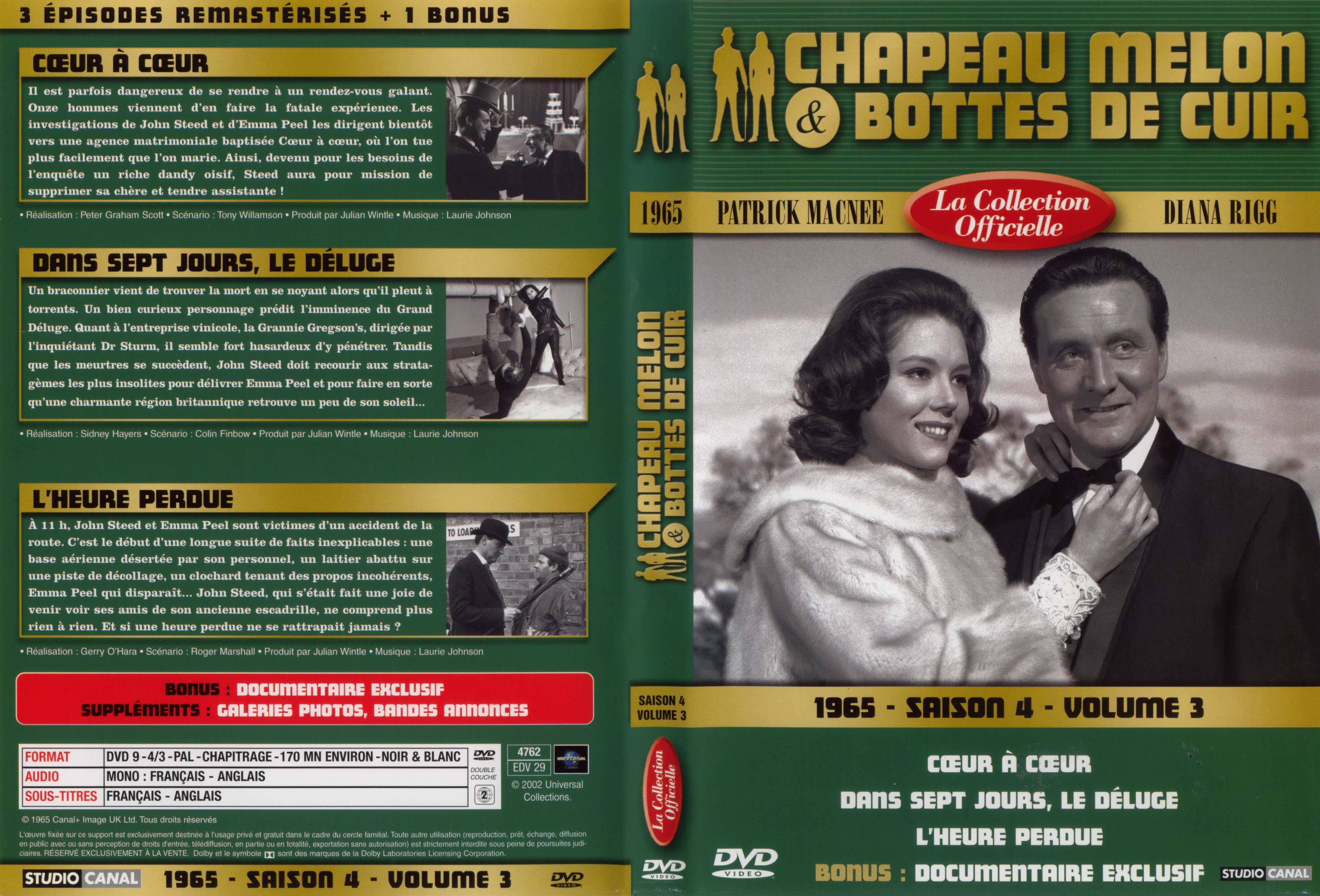 Jaquette DVD Chapeau melon et bottes de cuir 1965 saison 4 vol 3