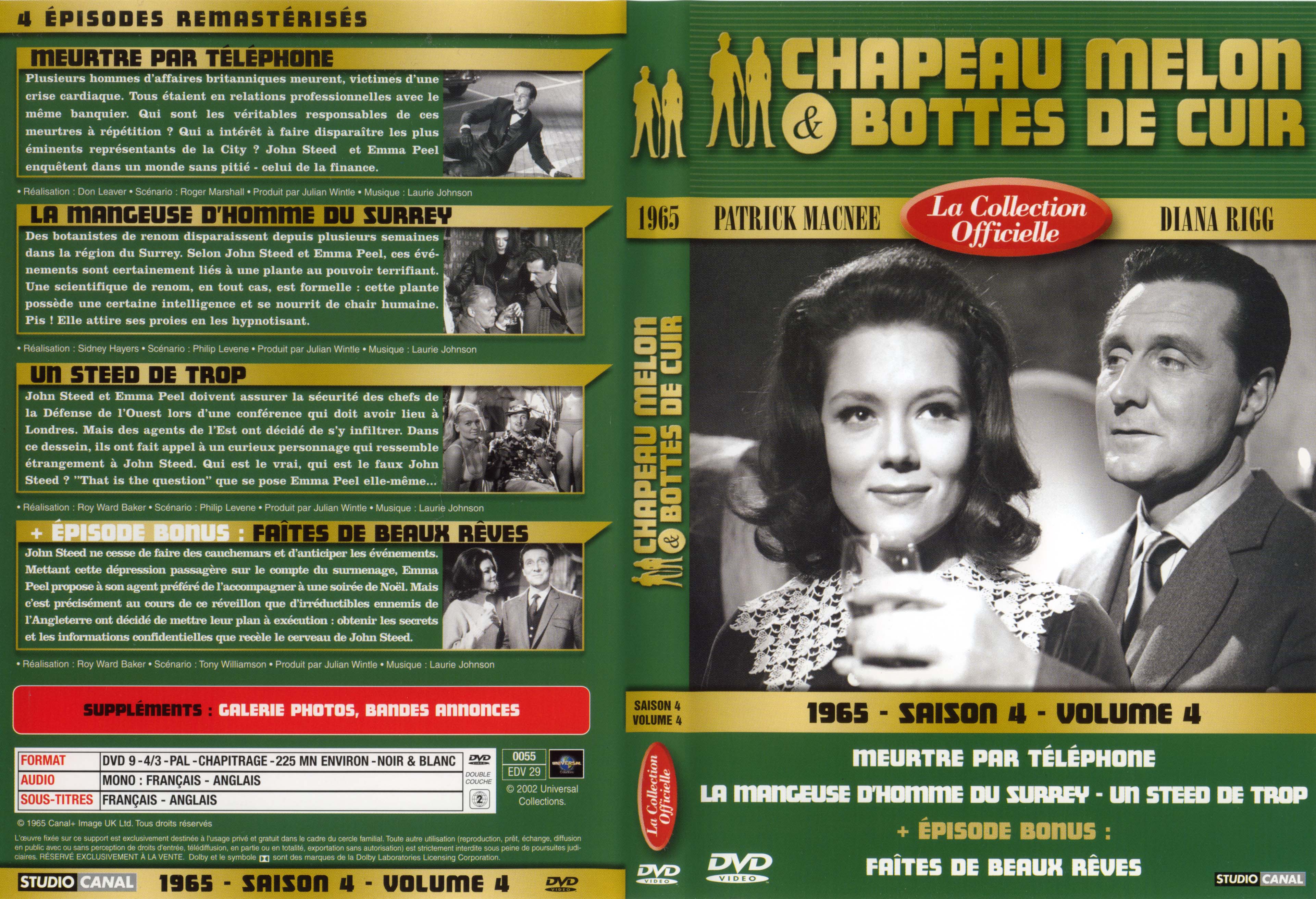 Jaquette DVD Chapeau melon et bottes de cuir 1965 saison 4 vol 4