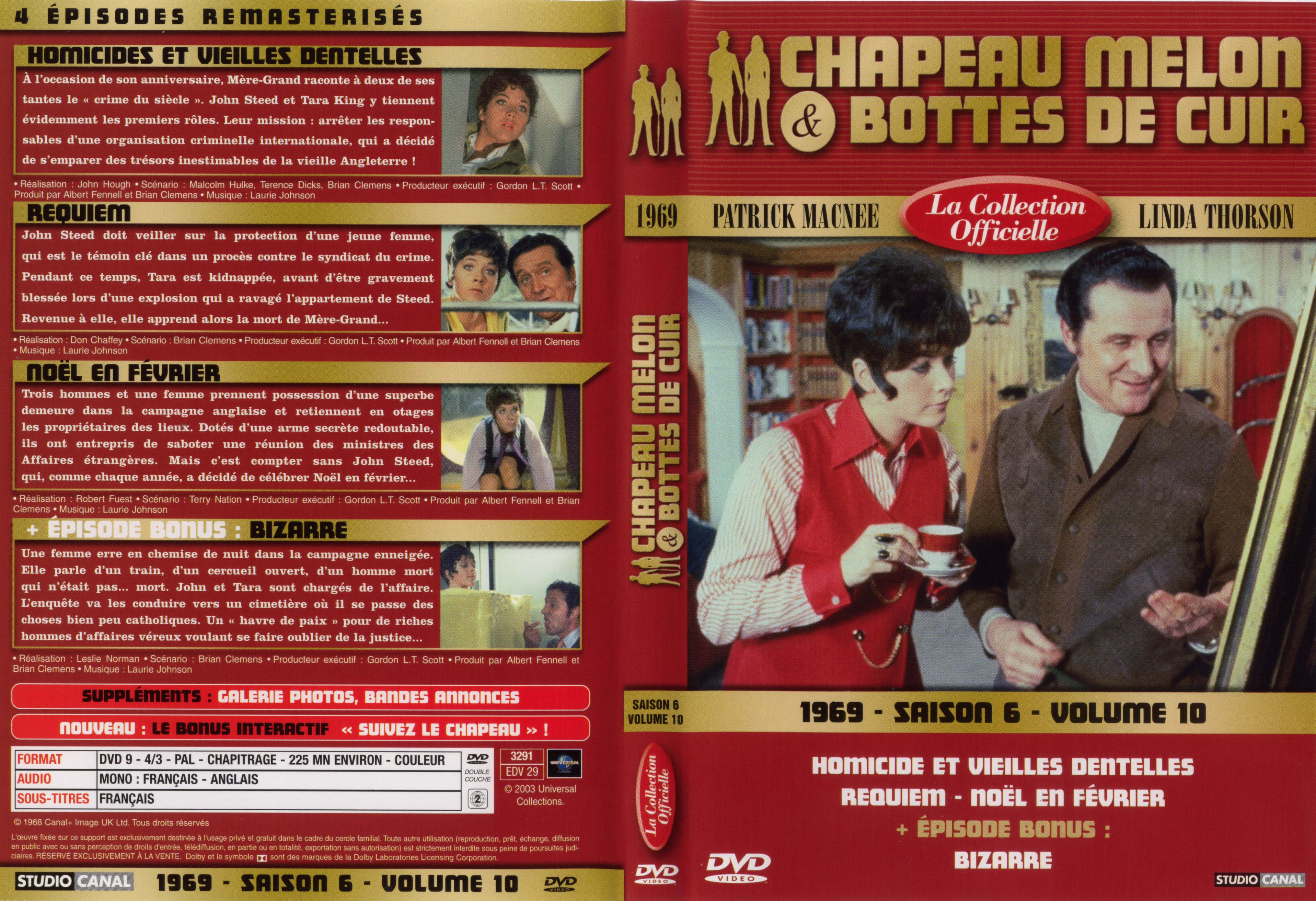 Jaquette DVD Chapeau melon et bottes de cuir 1969 saison 6 vol 10