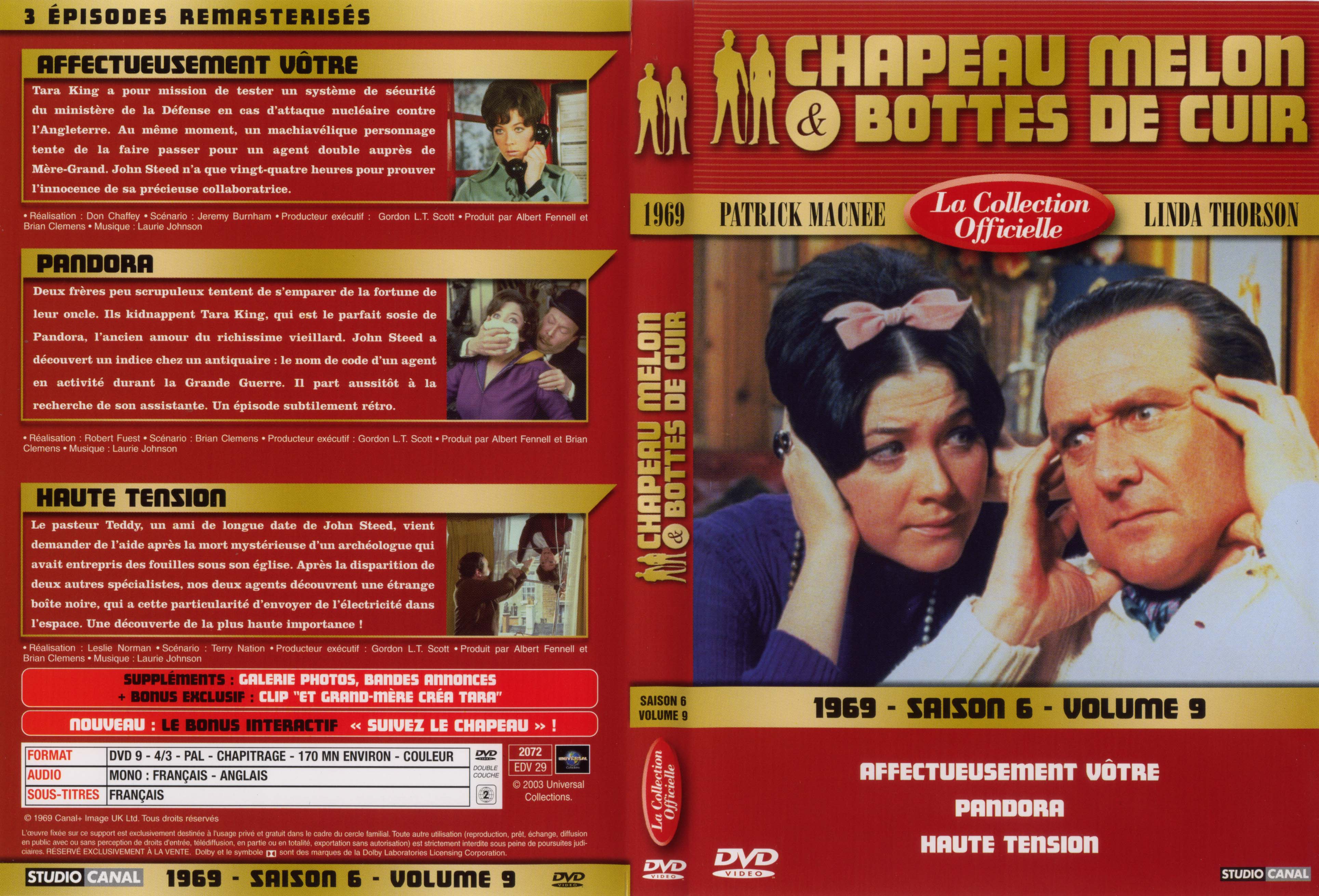 Jaquette DVD Chapeau melon et bottes de cuir 1969 saison 6 vol 9