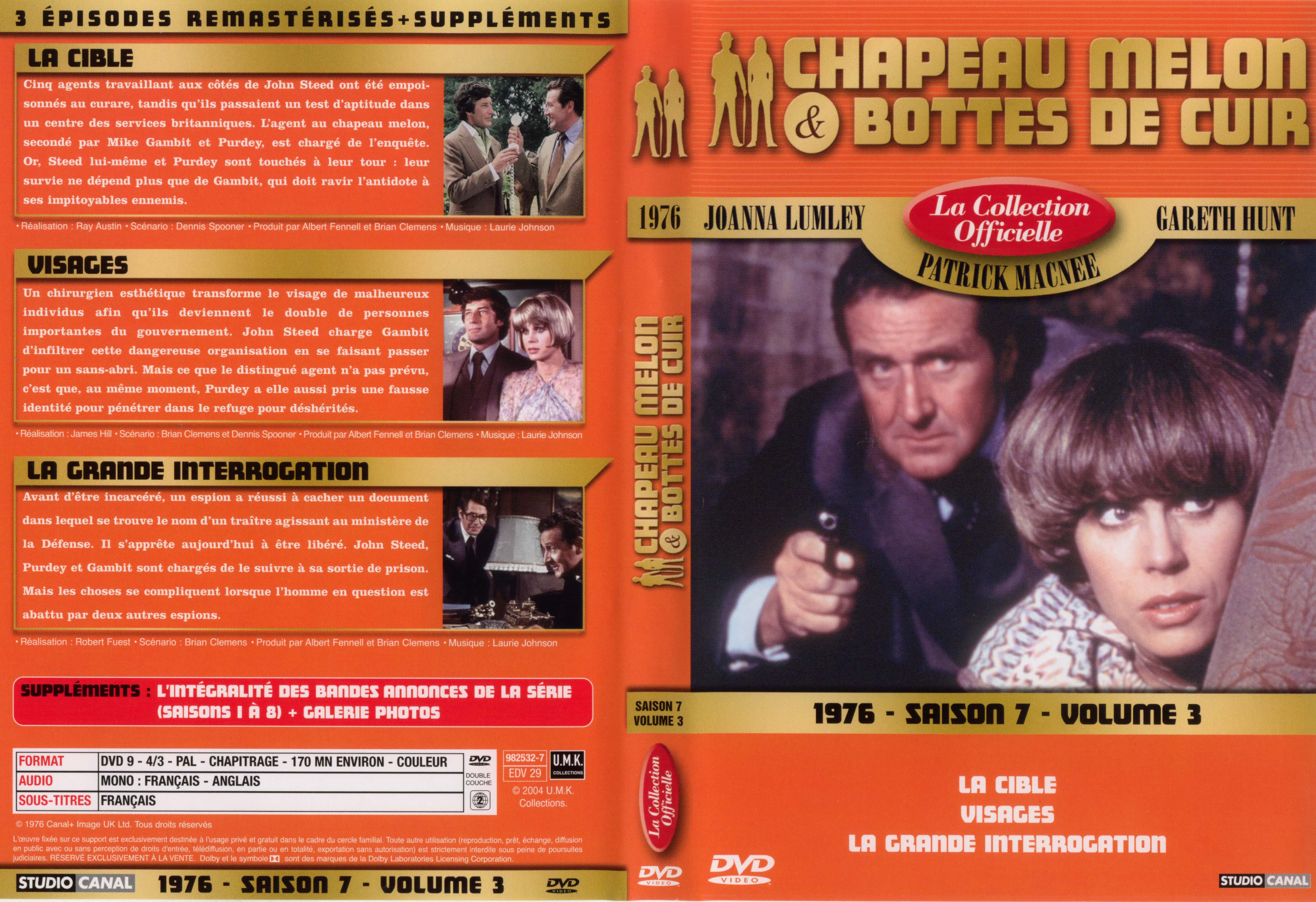 Jaquette DVD Chapeau melon et bottes de cuir 1976 saison 7 vol 3