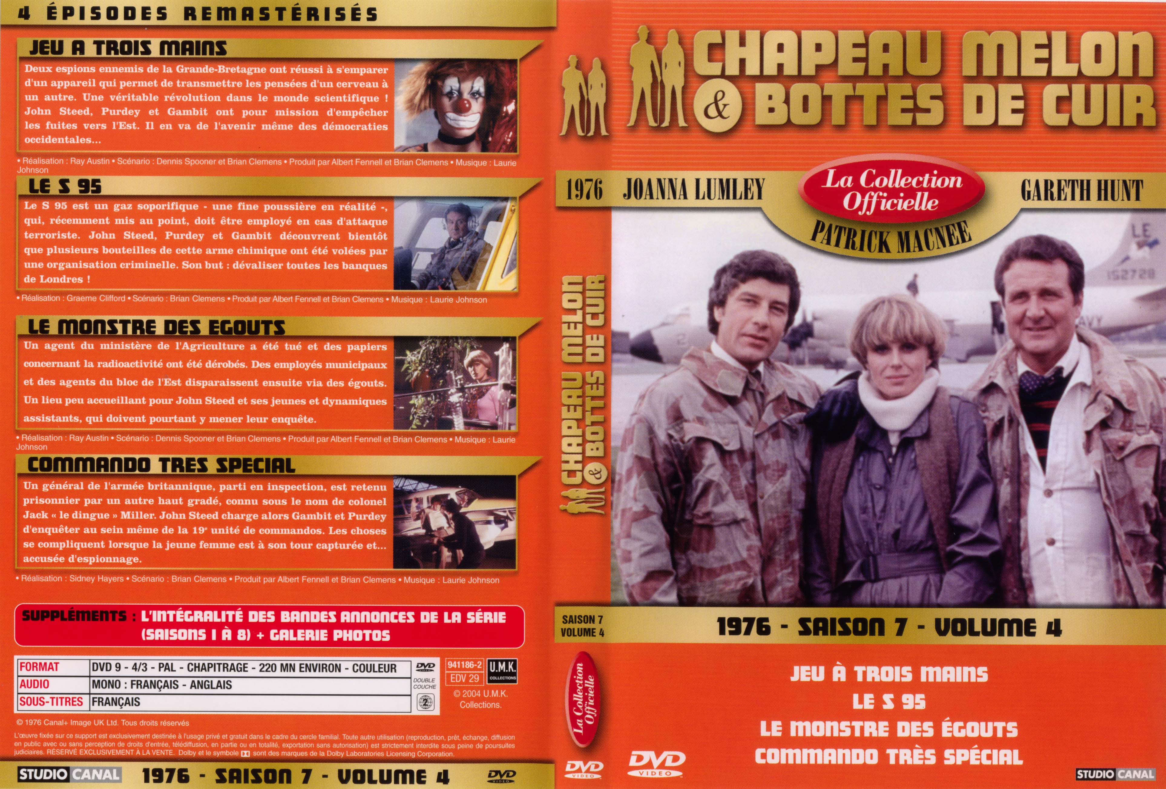 Jaquette DVD Chapeau melon et bottes de cuir 1976 saison 7 vol 4