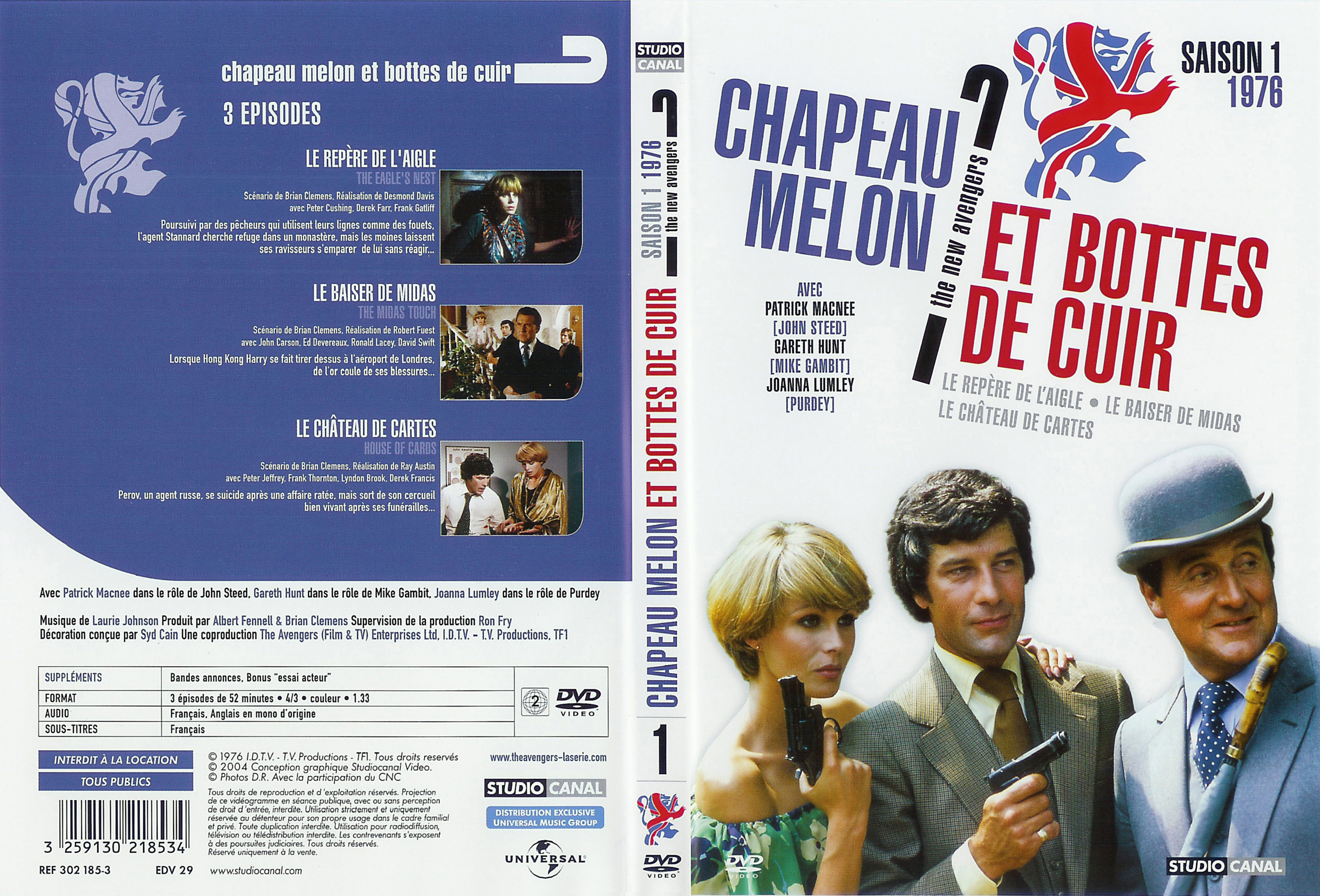 Jaquette DVD Chapeau melon et bottes de cuir 1976 vol 1