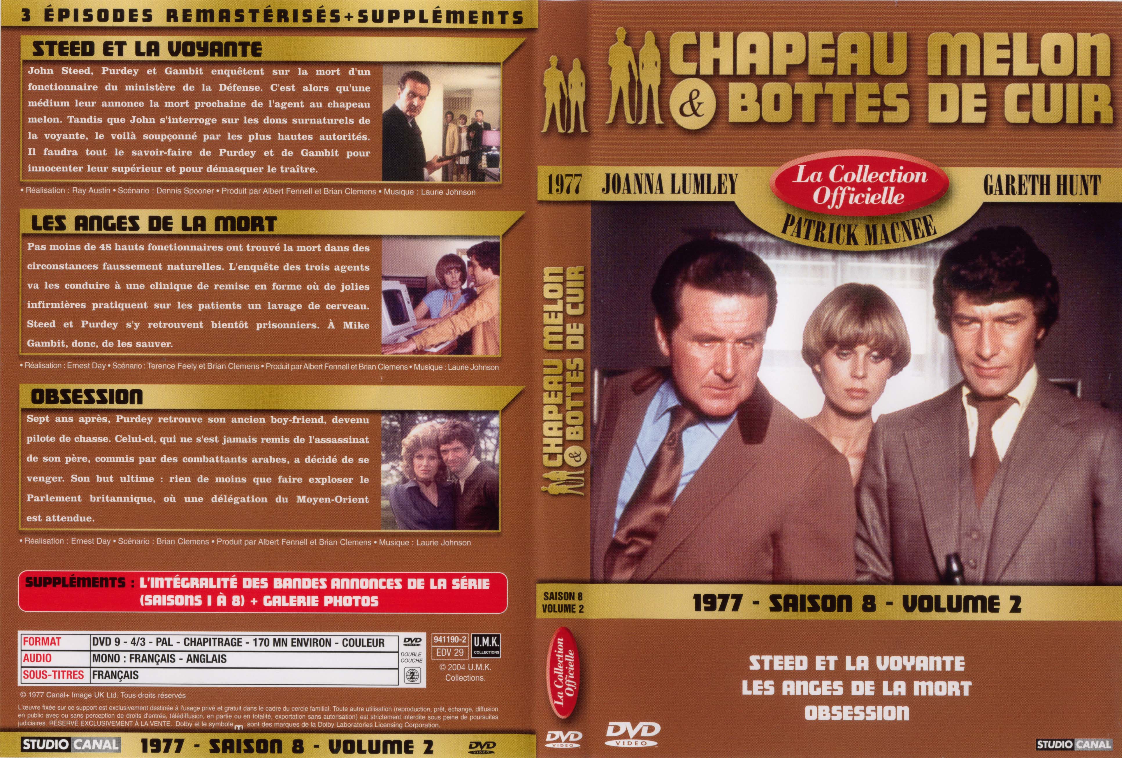 Jaquette DVD Chapeau melon et bottes de cuir 1977 saison 8 vol 2