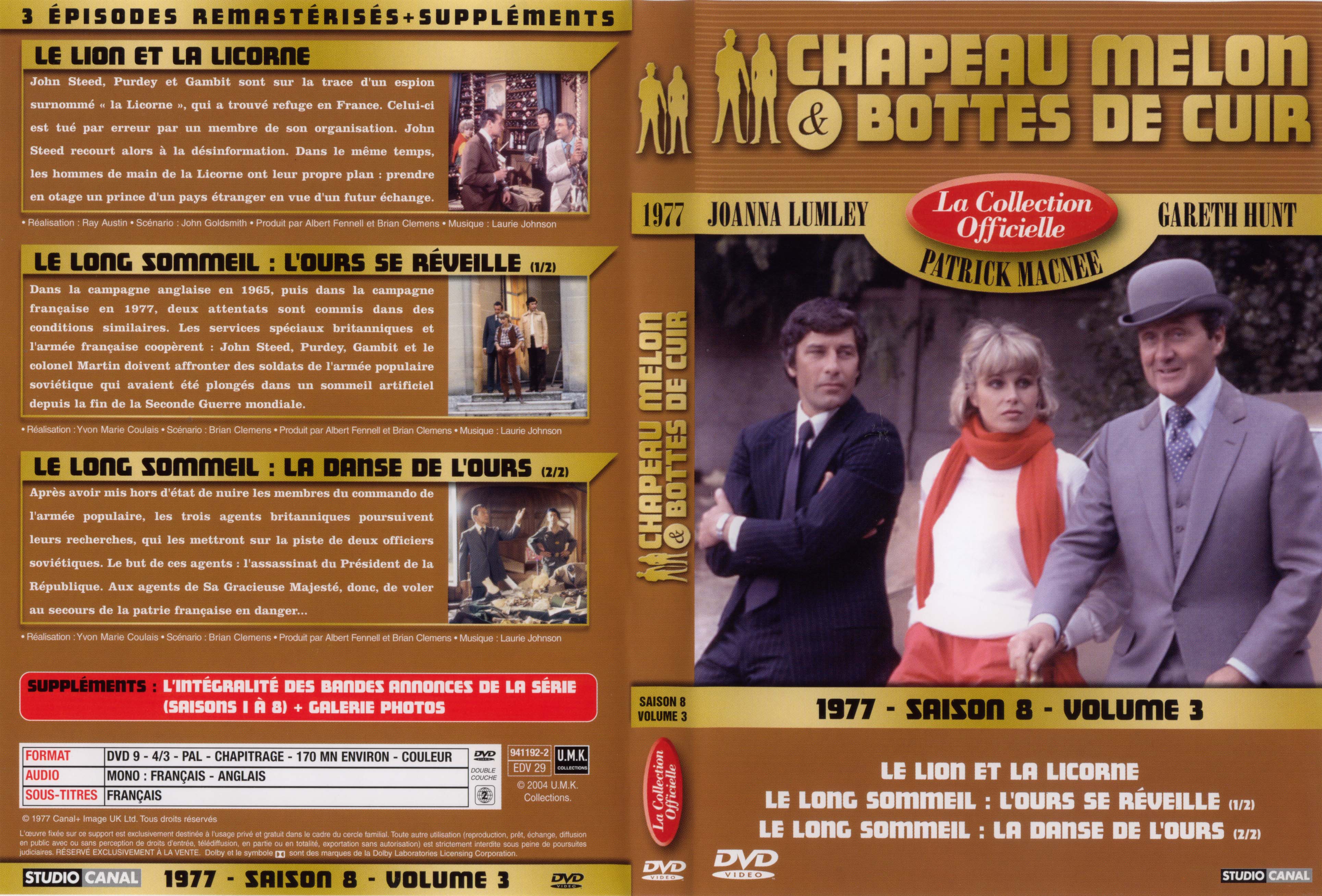 Jaquette DVD Chapeau melon et bottes de cuir 1977 saison 8 vol 3