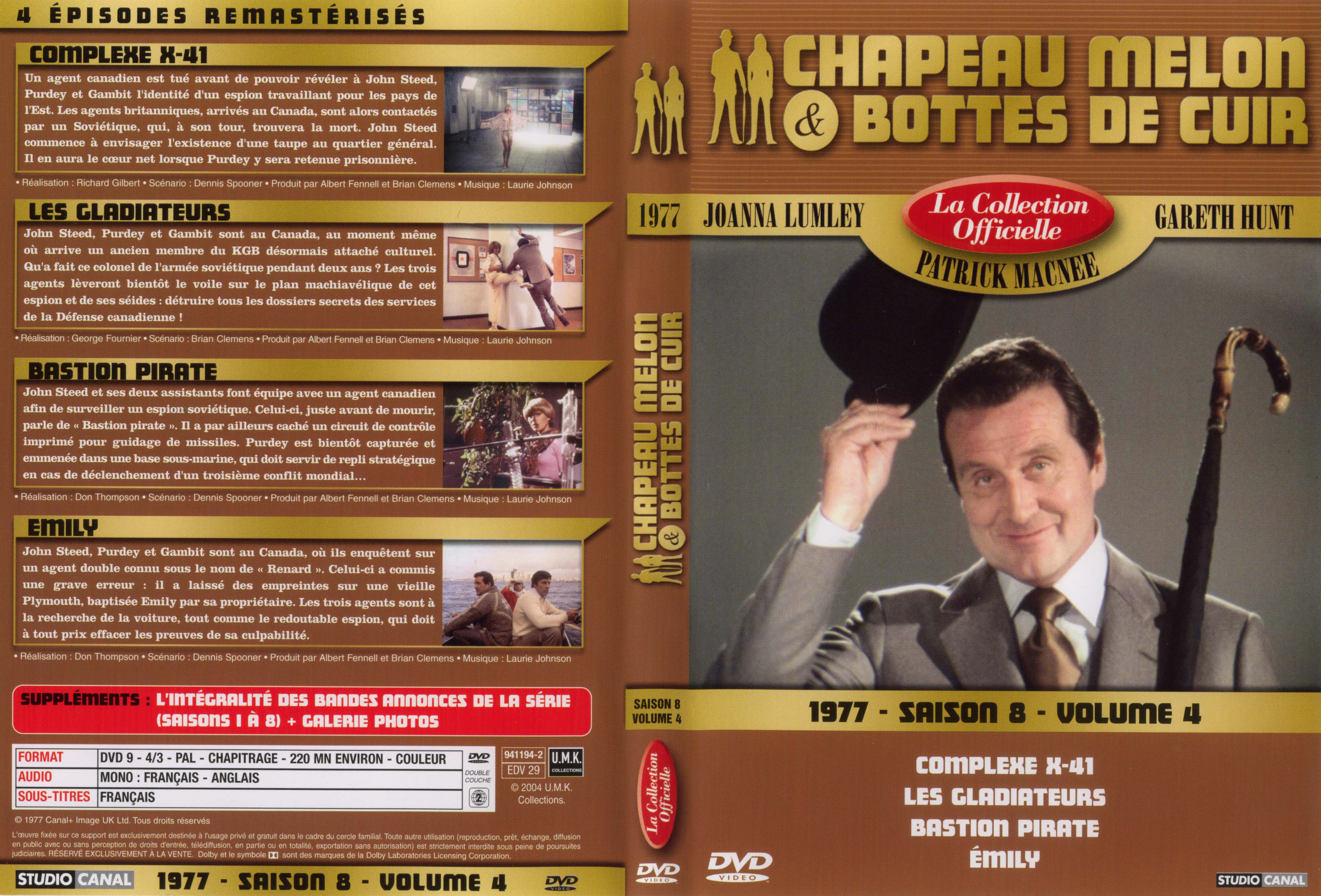 Jaquette DVD Chapeau melon et bottes de cuir 1977 saison 8 vol 4