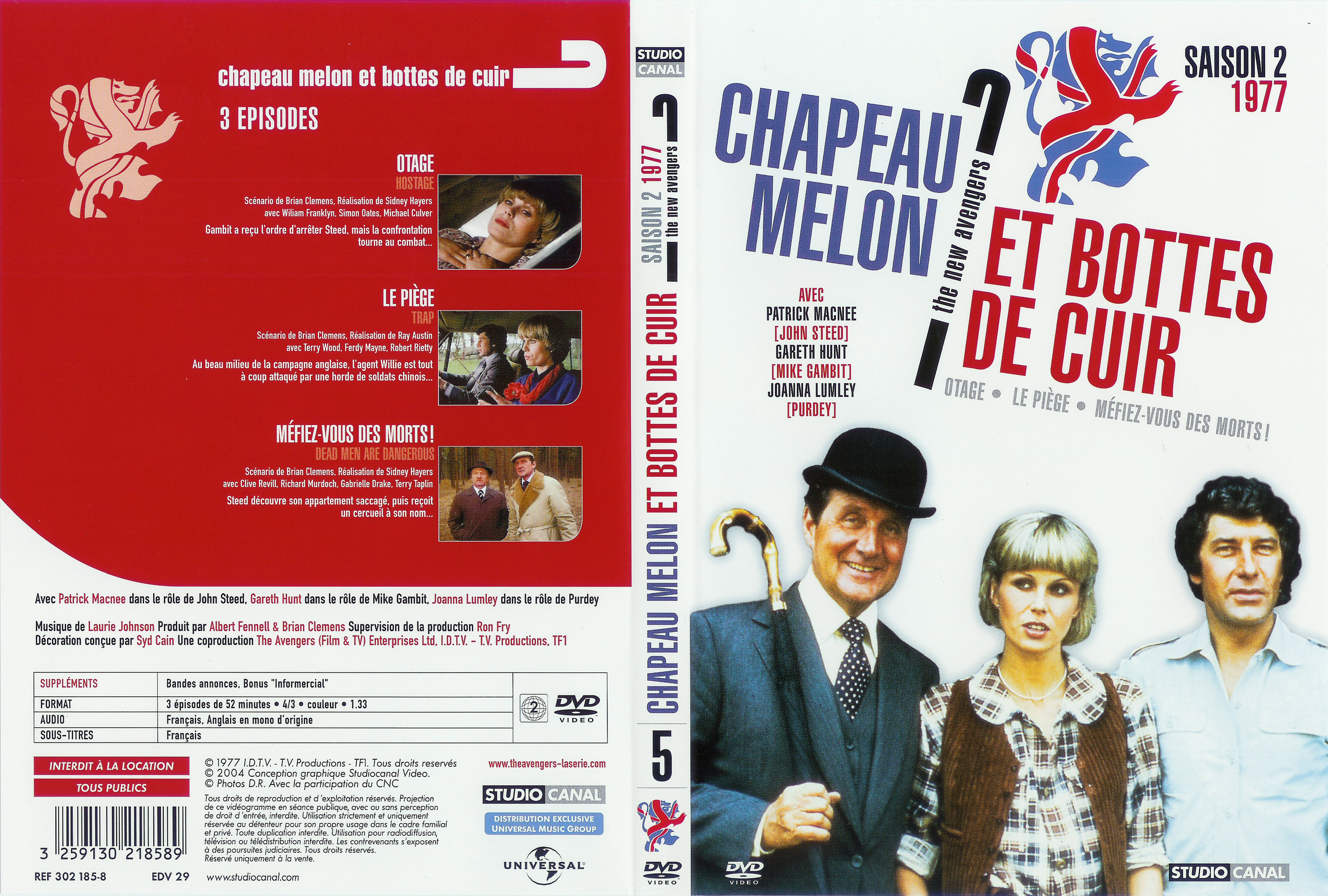 Jaquette DVD Chapeau melon et bottes de cuir 1977 vol 1