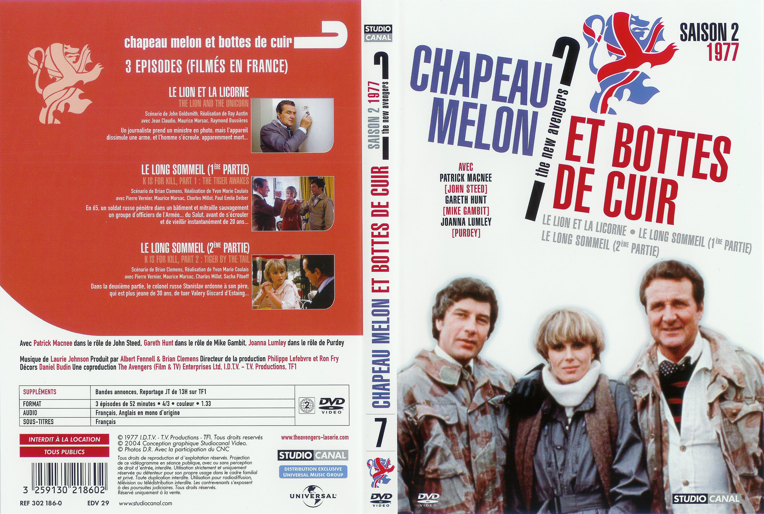 Jaquette DVD Chapeau melon et bottes de cuir 1977 vol 3